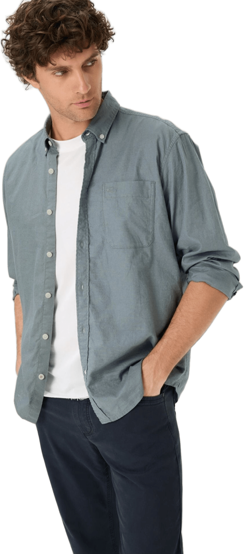 Сорочка чоловіча Camel Active Shirts 1/1 sleeves 409116-7S16-45 M темно-синяфото