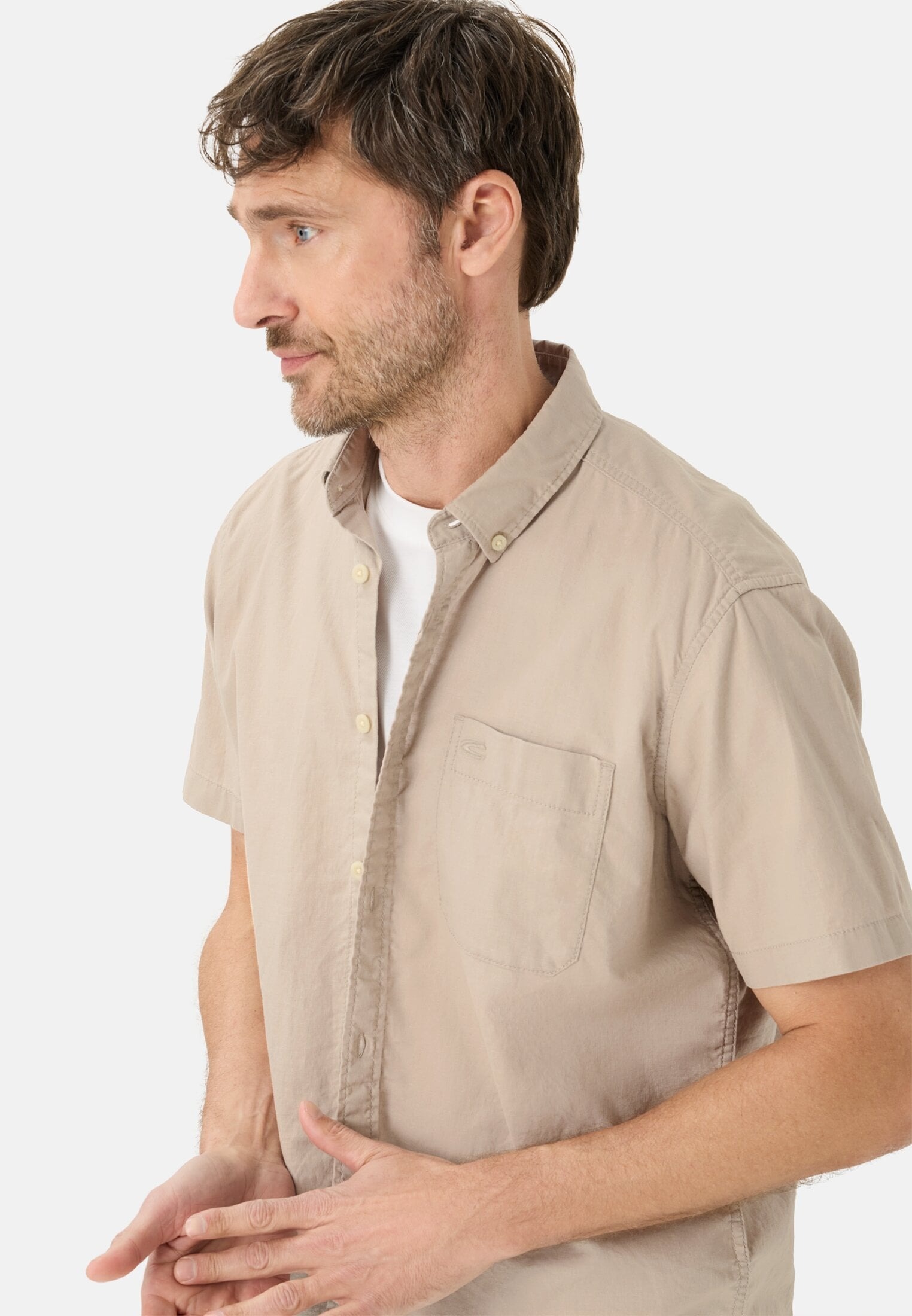 Сорочка чоловіча Camel Active Shirts 1/2 sleeves 409256-7S56-17 2XL бежевафото