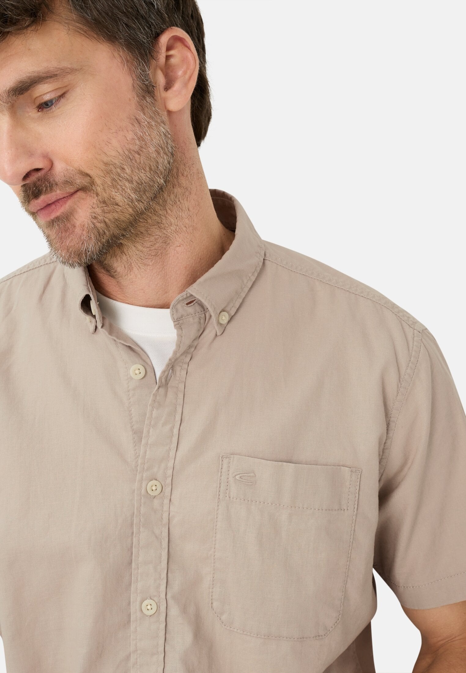 Сорочка чоловіча Camel Active Shirts 1/2 sleeves 409256-7S56-17 2XL бежевафото