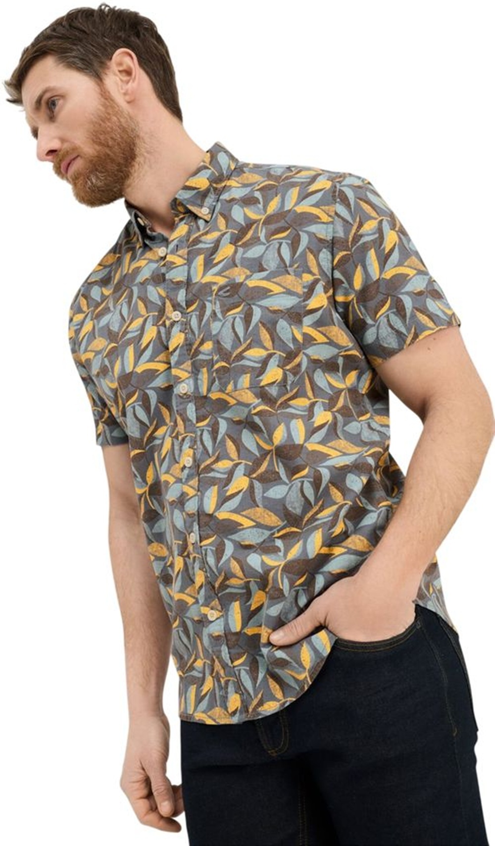 Рубашка мужская Camel Active Shirts 1/2 sleeves 409274-7S74-64 2XL синяя фото 