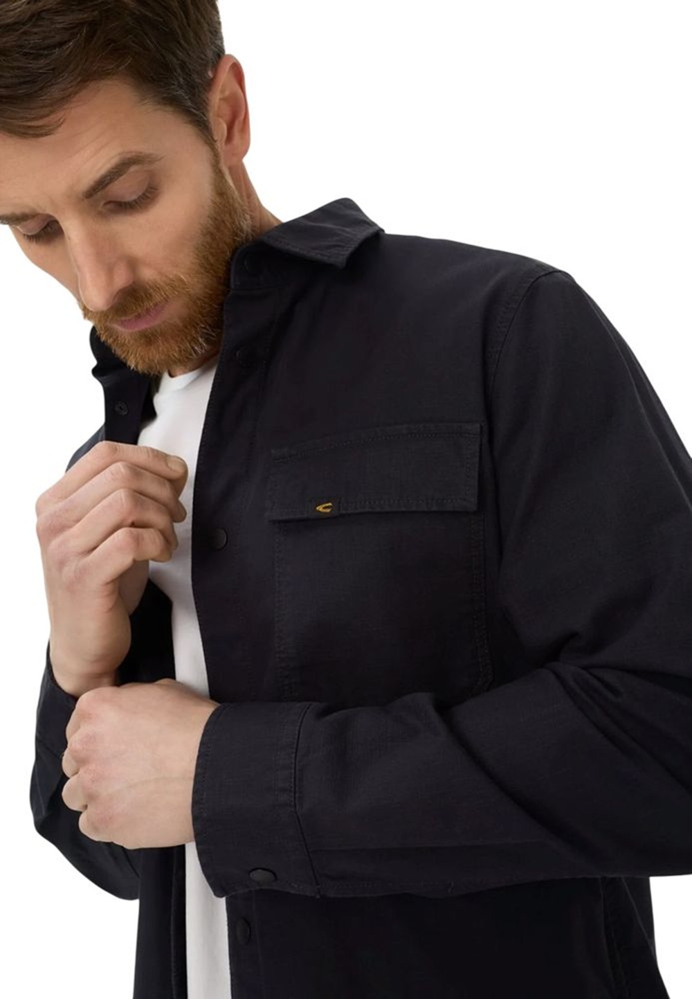 Сорочка з довгим рукавом чоловіча Camel Active Overshirts 409382-7S82-48 M темно-синяфото