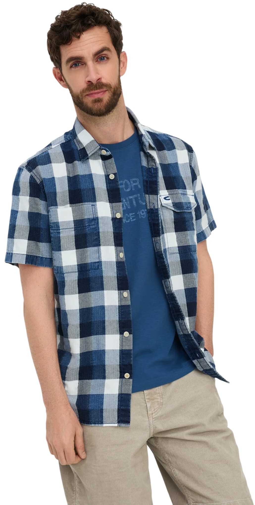 Футболка чоловіча Camel Active T-shirts 1/2 sleeves 409700-7T54-44 L темно-синяфото