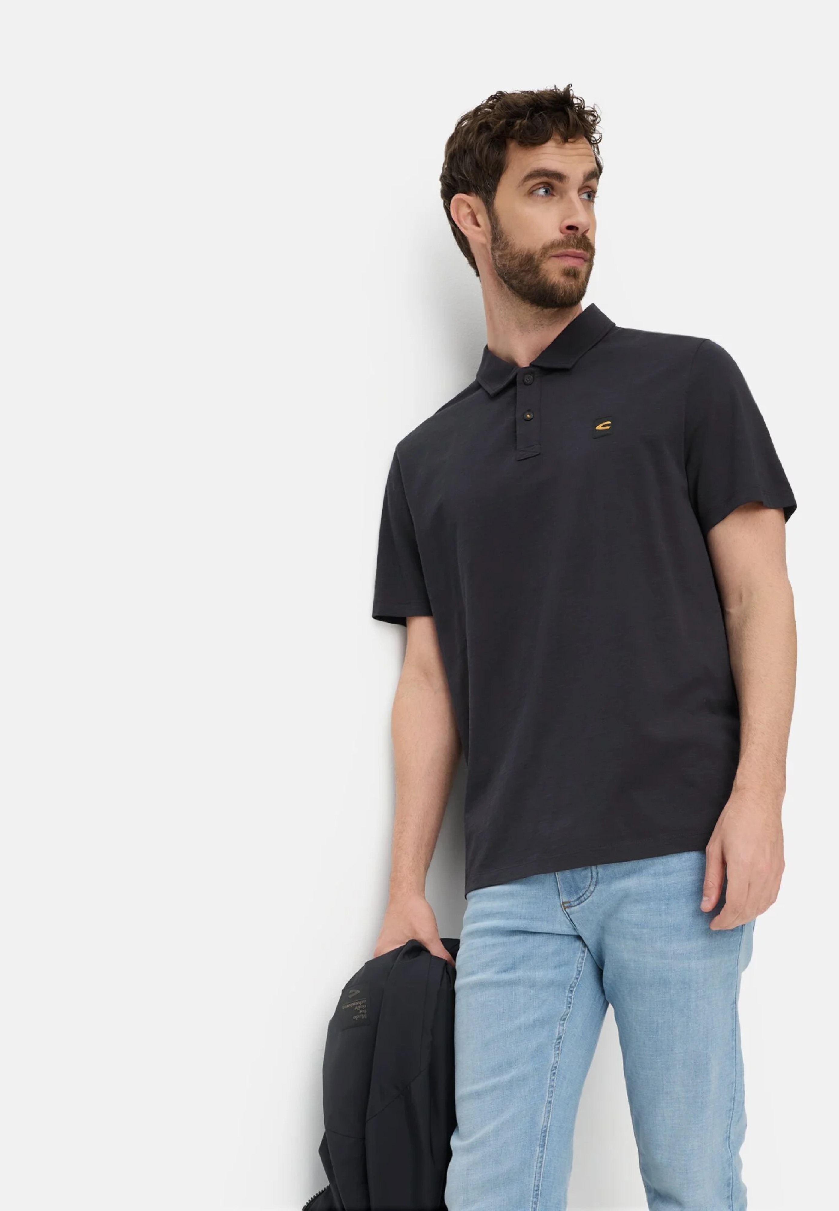 Поло мужское Camel Active Polos 1/2 sleeves 409920-7P08-48 M темно-синие фото 