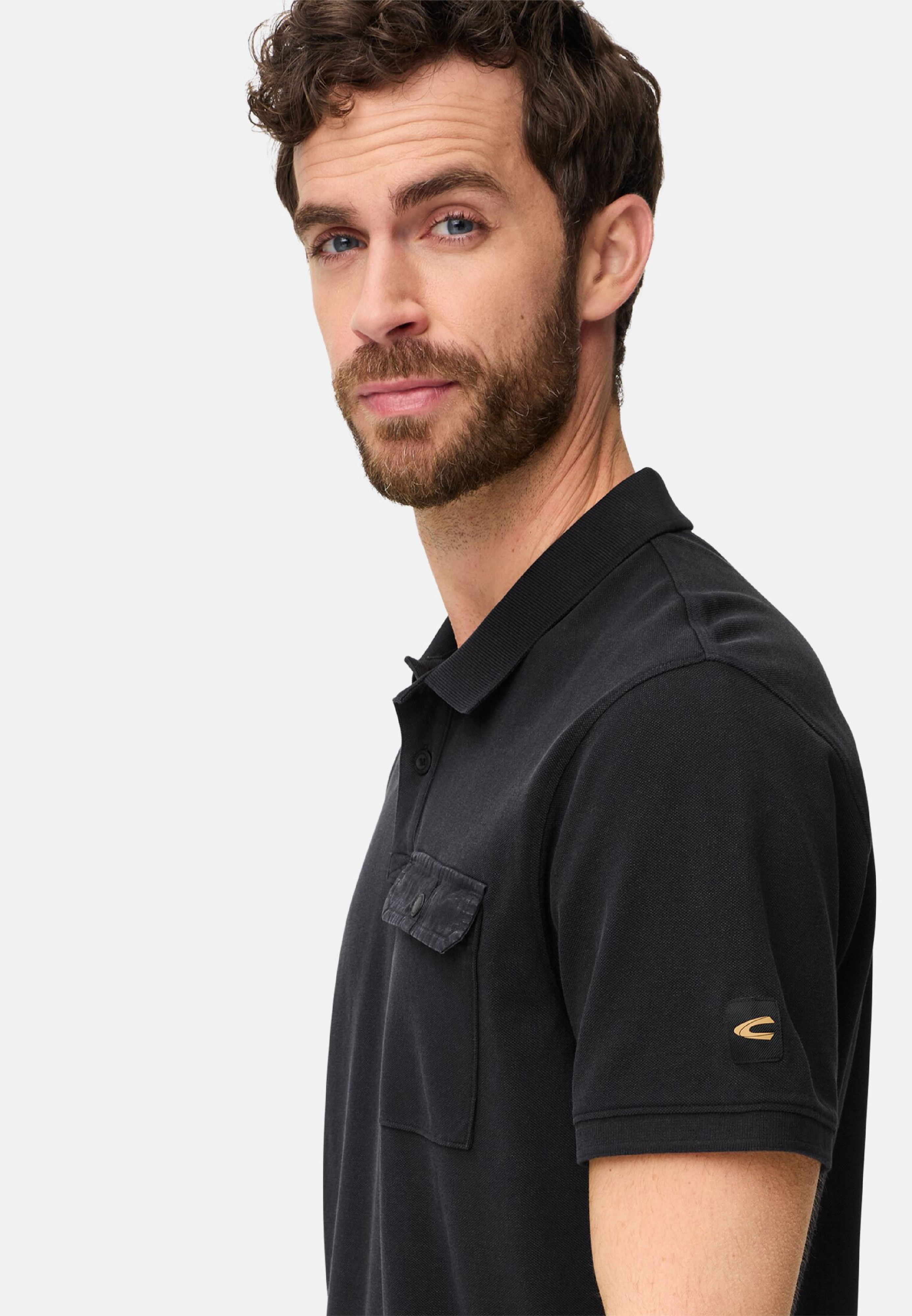 Поло мужское Camel Active Polos 1/2 sleeves 409920-7P28-48 L темно-синие фото 
