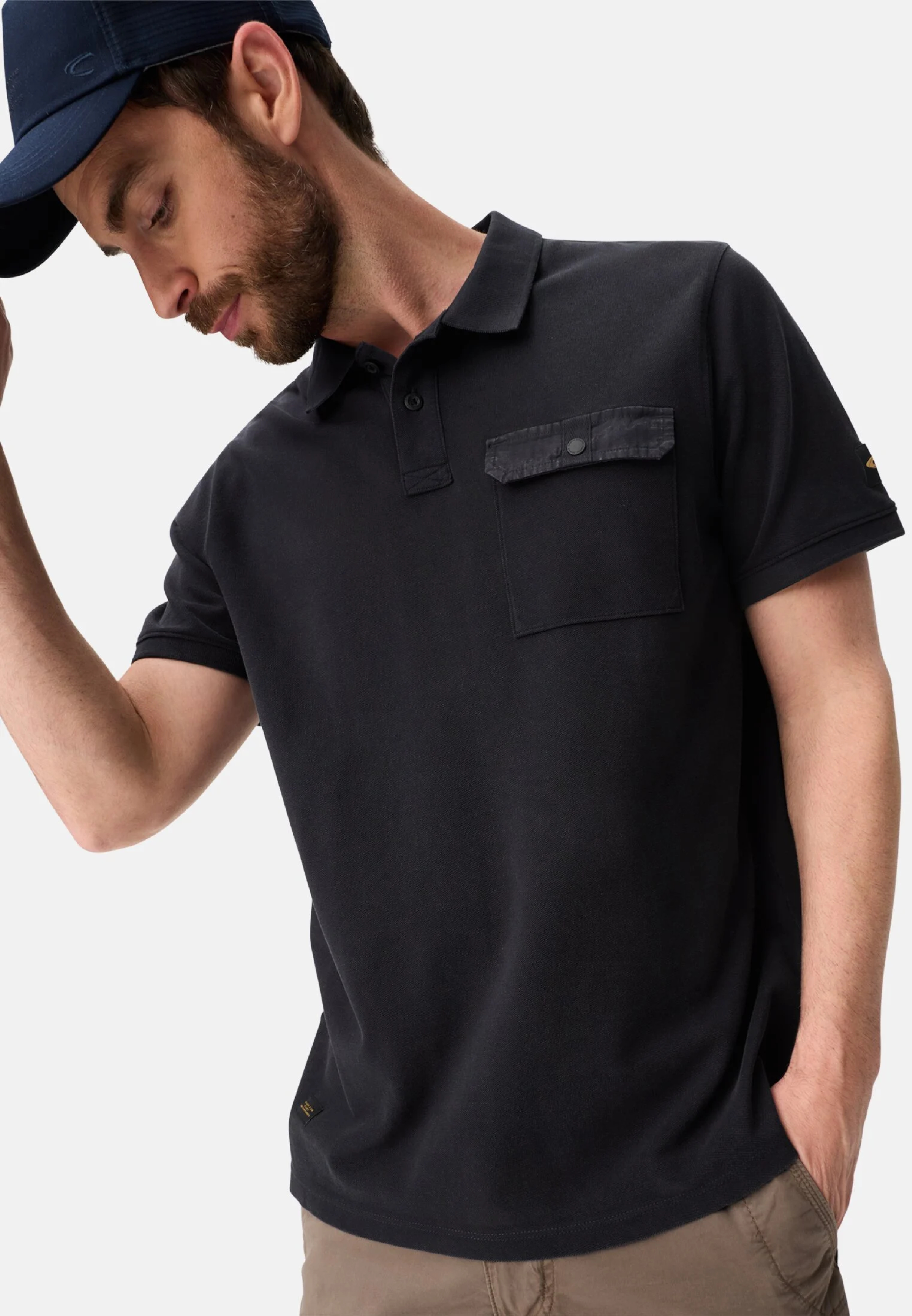 Поло мужское Camel Active Polos 1/2 sleeves 409920-7P28-48 2XL темно-синие фото 
