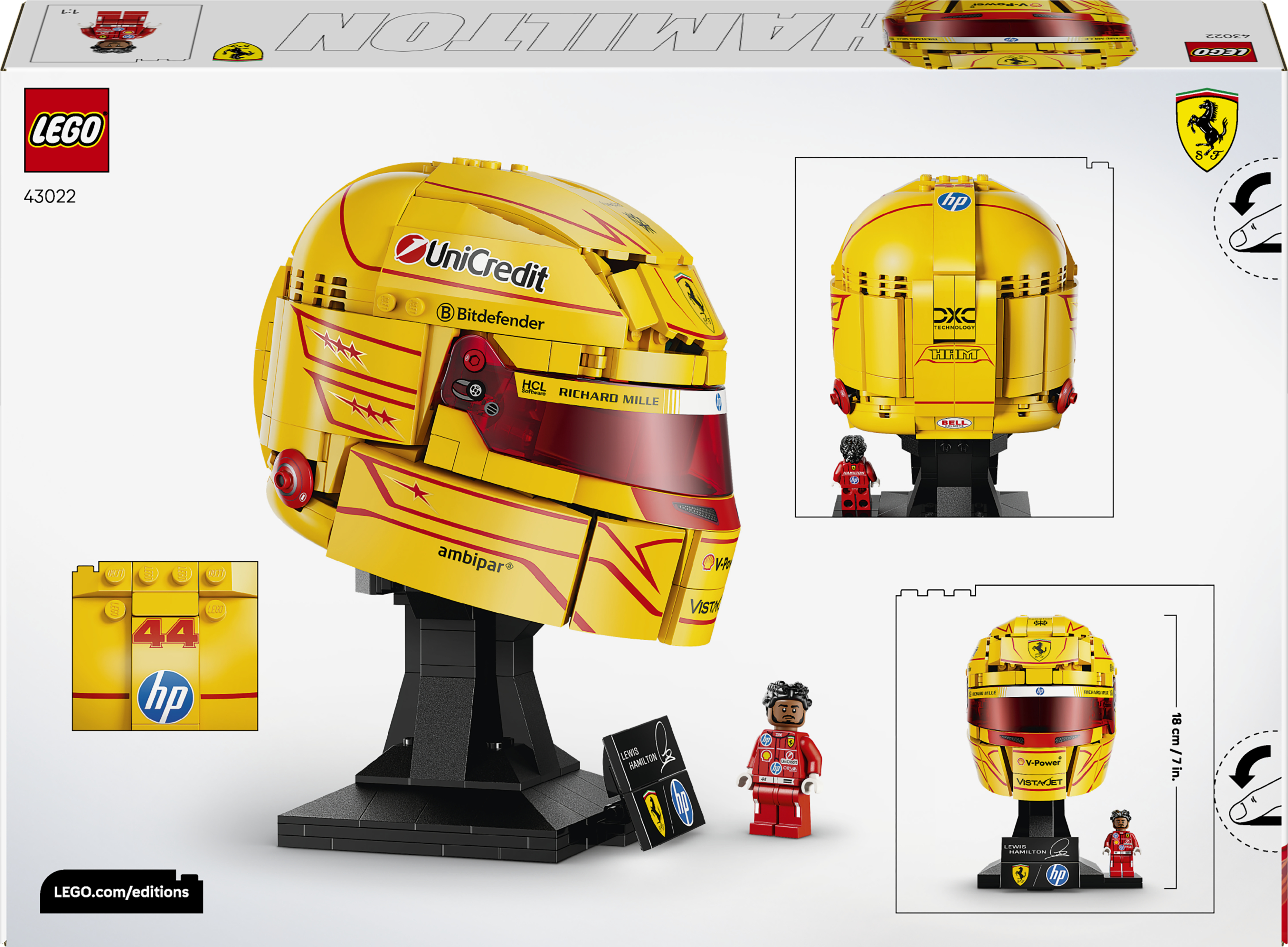 LEGO 43022 Editions Formula 1 Шлем Льюиса Хэмилтона из команды Scuderia Ferrari HP фото 