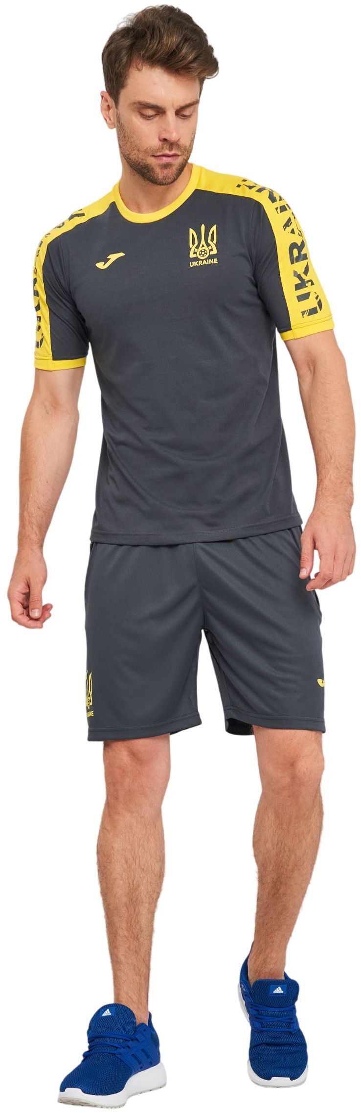 Спортивные шорты мужские JOMA Football Ukraine AT102369B150 S антрацитовые фото 