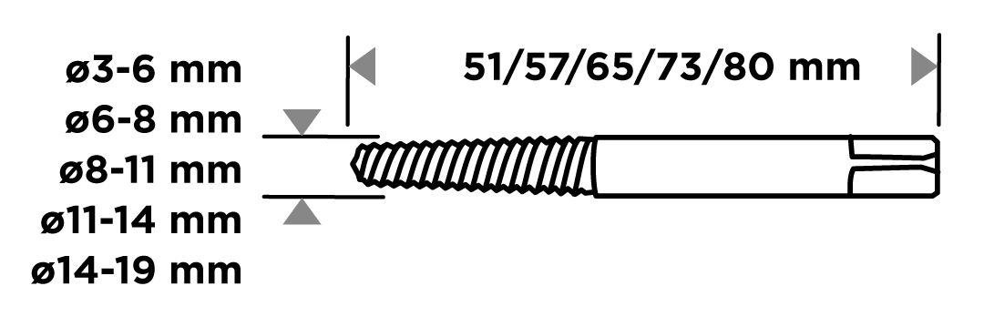 Набір екстракторів для зламаних гвинтів GRAPHITE для гвинтів 3-19мм, 5шт (54T428)фото