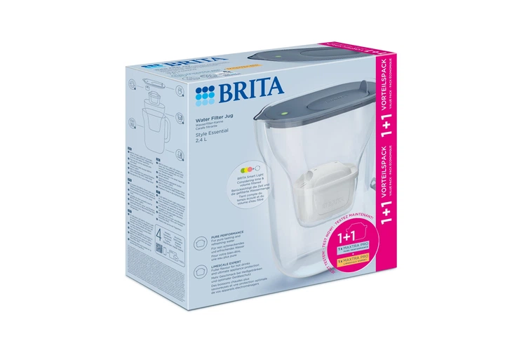 Фильтр-кувшин Brita Style Essential Mxpro 2.4л (1.4л очищенной воды) + 2 картриджа, голубой (1057796) фото 