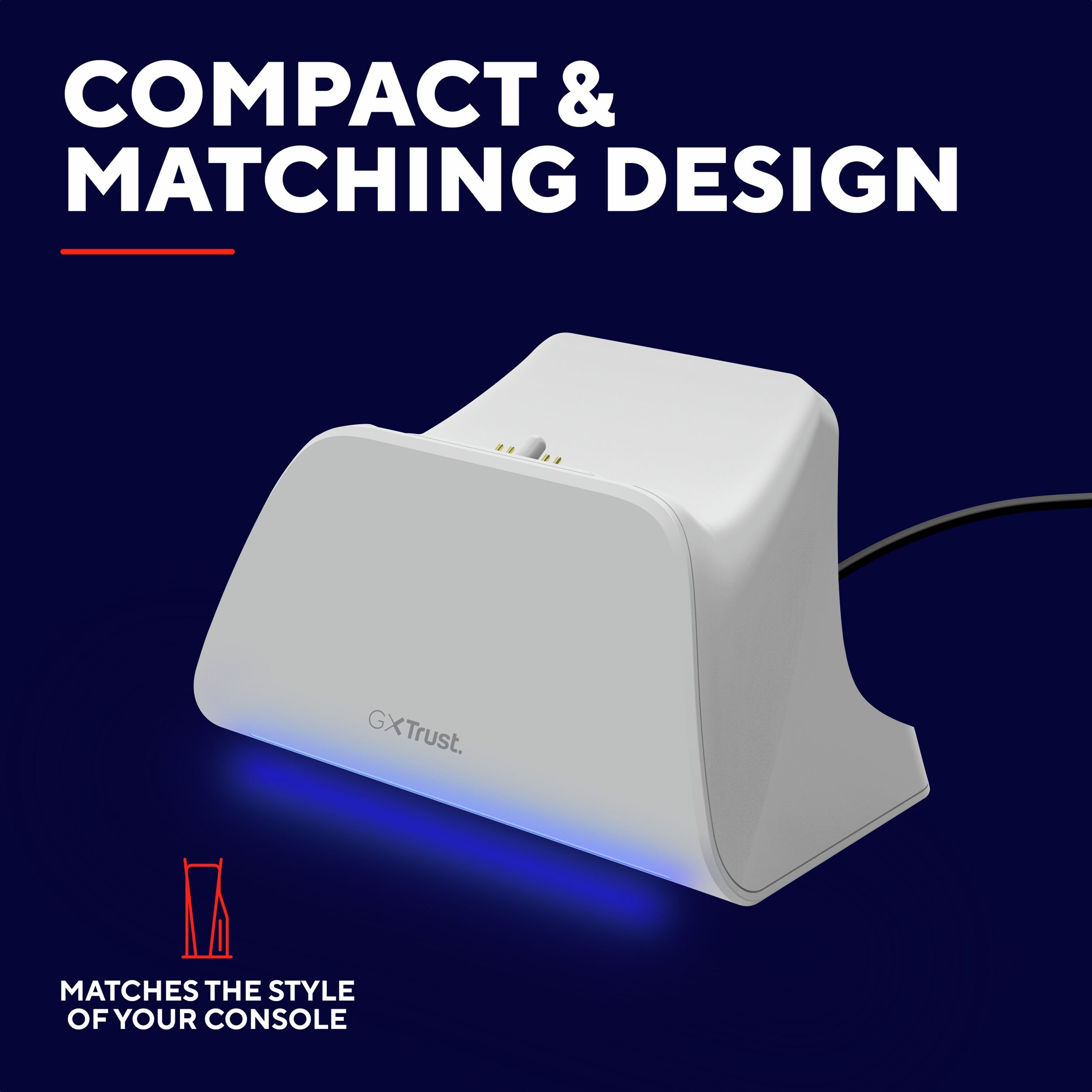 Зарядная станция Trust GXT 255W для PS5 White (25560_TRUST) фото 
