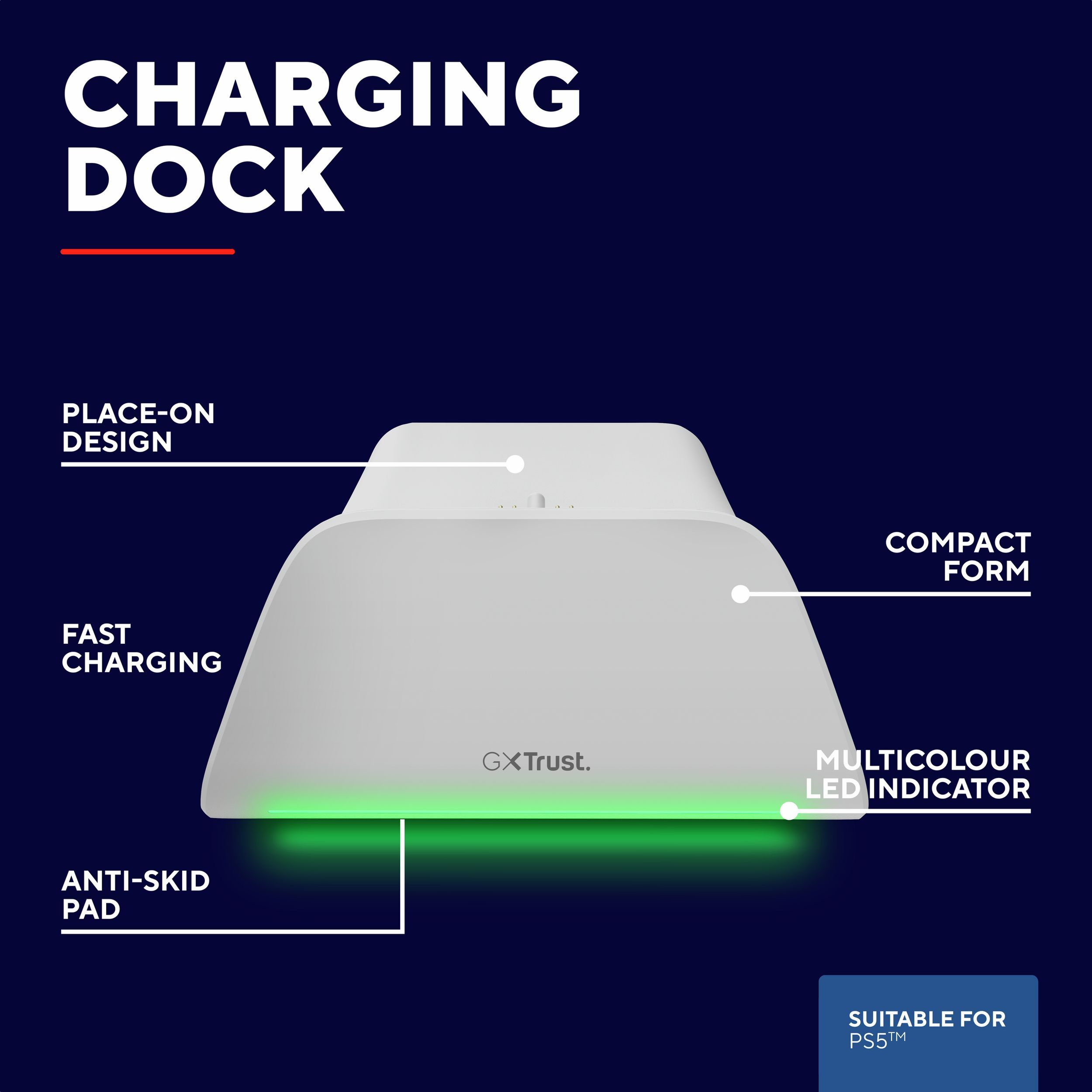Зарядная станция Trust GXT 255W для PS5 White (25560_TRUST) фото 