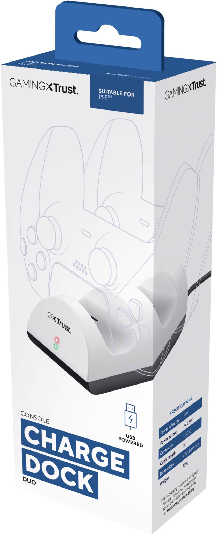 Зарядная станция Trust GXT 254 для PS5 White (24451_TRUST) фото 