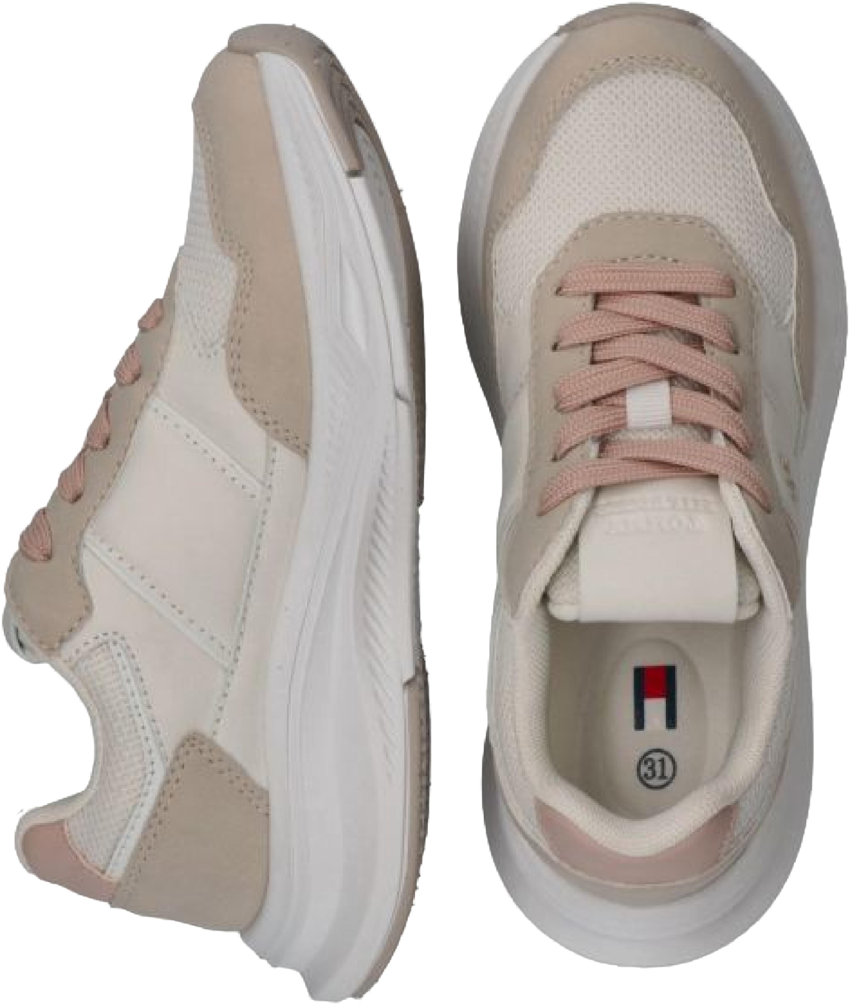 Кроссовки женские Tommy Hilfiger Low Cut Lace-Up Sneaker T3A9-34268-1748A708 40 бежевые фото 