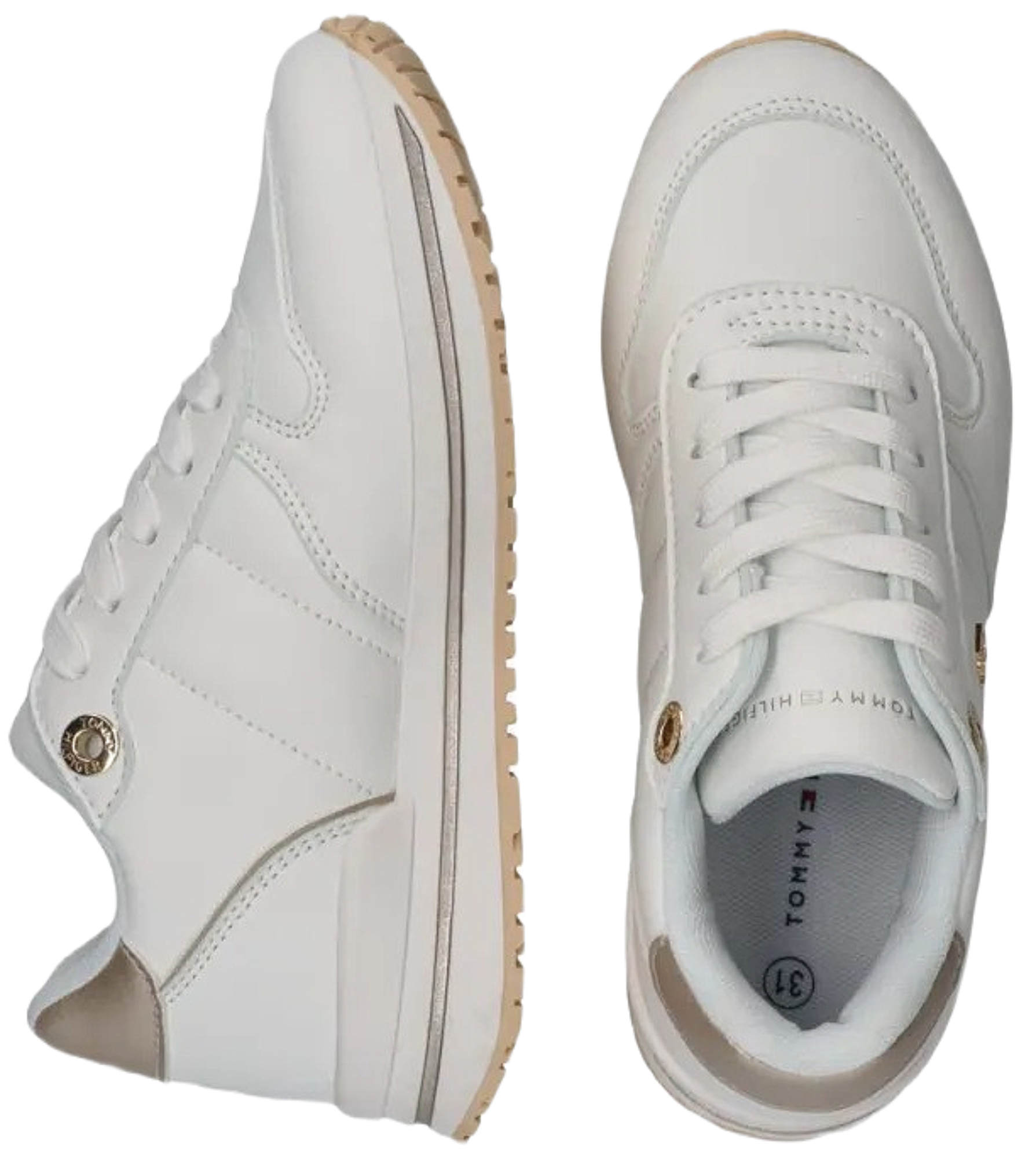 Кроссовки для девочек Tommy Hilfiger Low Cut Lace-Up Sneaker T3A9-34271-1355X048 36 белые фото 3