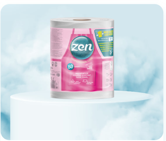 Паперові рушники Zen Professional 1 рулон 615 відривів, 80 м, 3 шарифото8