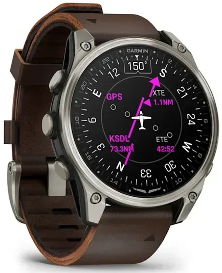 Смарт-часы Garmin D2 Mach 2 47mm Saph Bare Ti/Blk w/LthrBd (010-02904-31) фото 