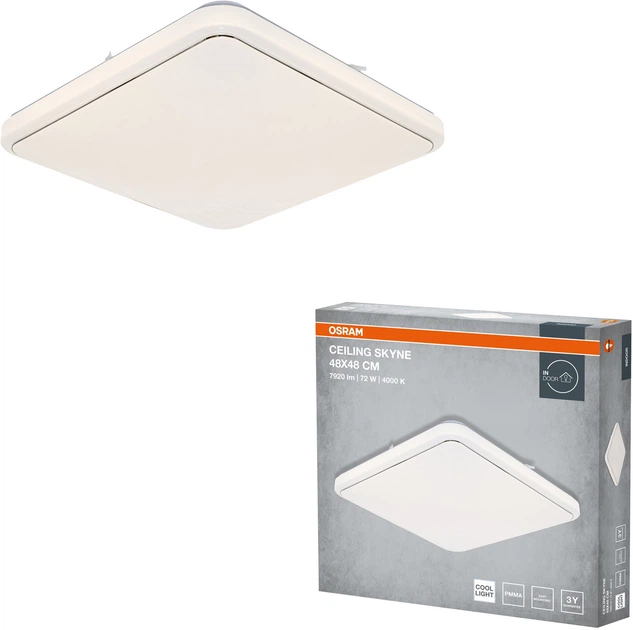 Светильник Osram Ceiling Skyne 48х48 см, квадратный, 72 Вт, 4000 К (4099854663901) фото 