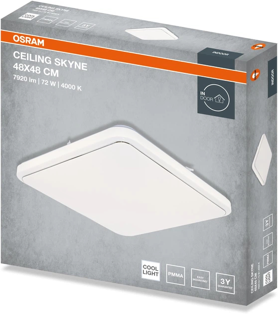 Светильник Osram Ceiling Skyne 48х48 см, квадратный, 72 Вт, 4000 К (4099854663901) фото3