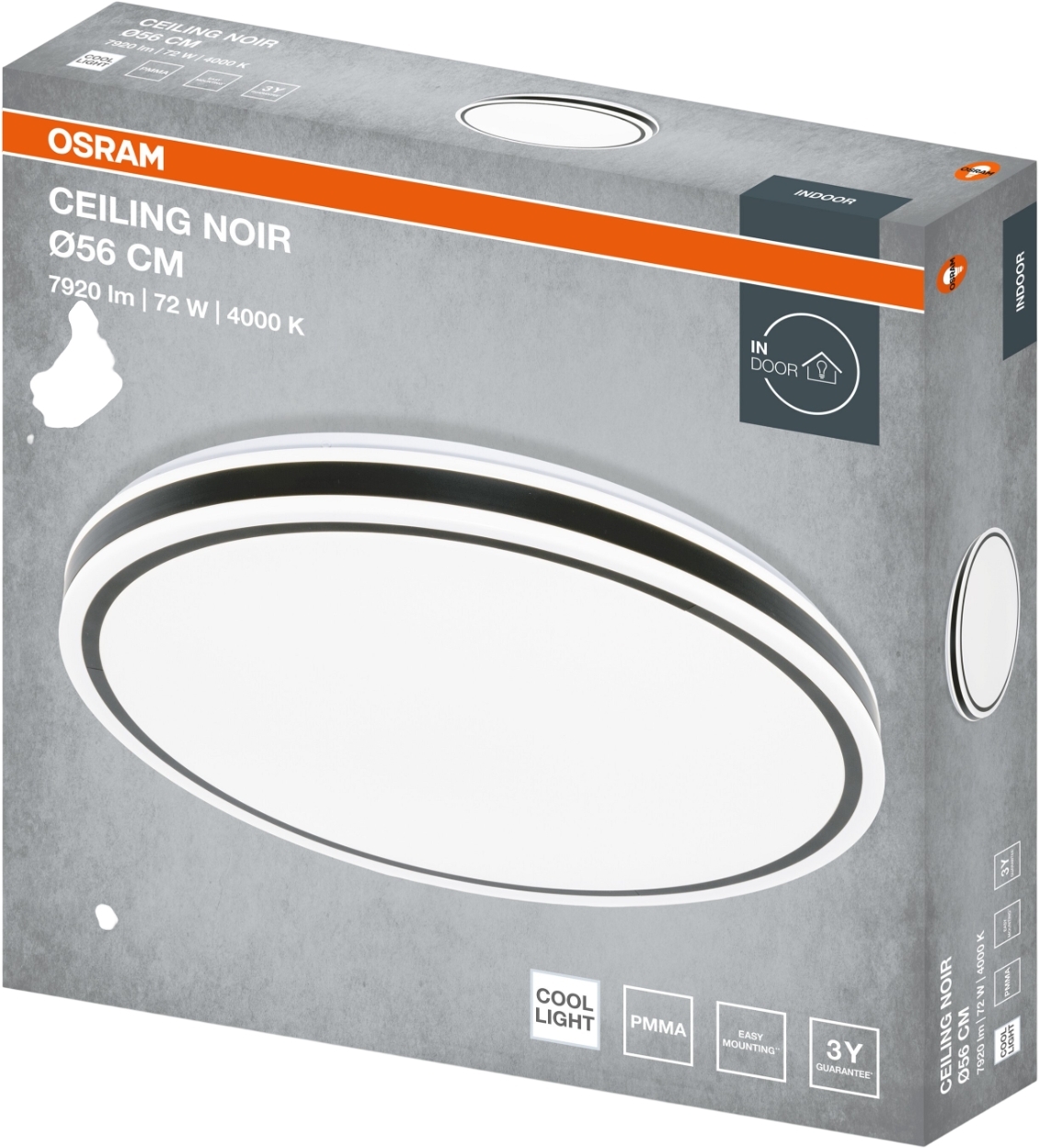 Светильник Osram Ceiling Noir 60 см, круглый, 72 Вт, 4000 К (4099854664281) фото 