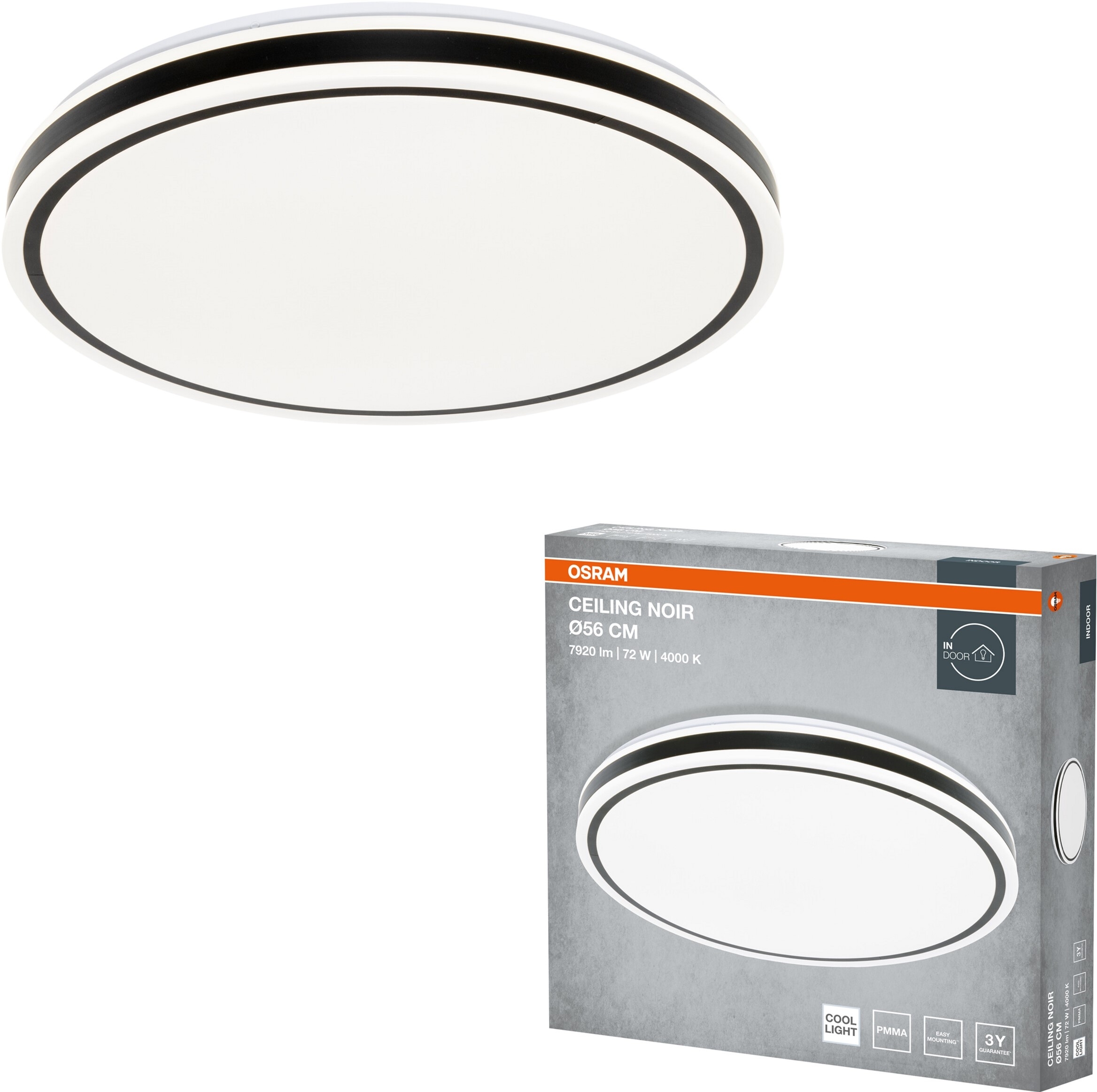 Светильник Osram Ceiling Noir 60 см, круглый, 72 Вт, 4000 К (4099854664281) фото 