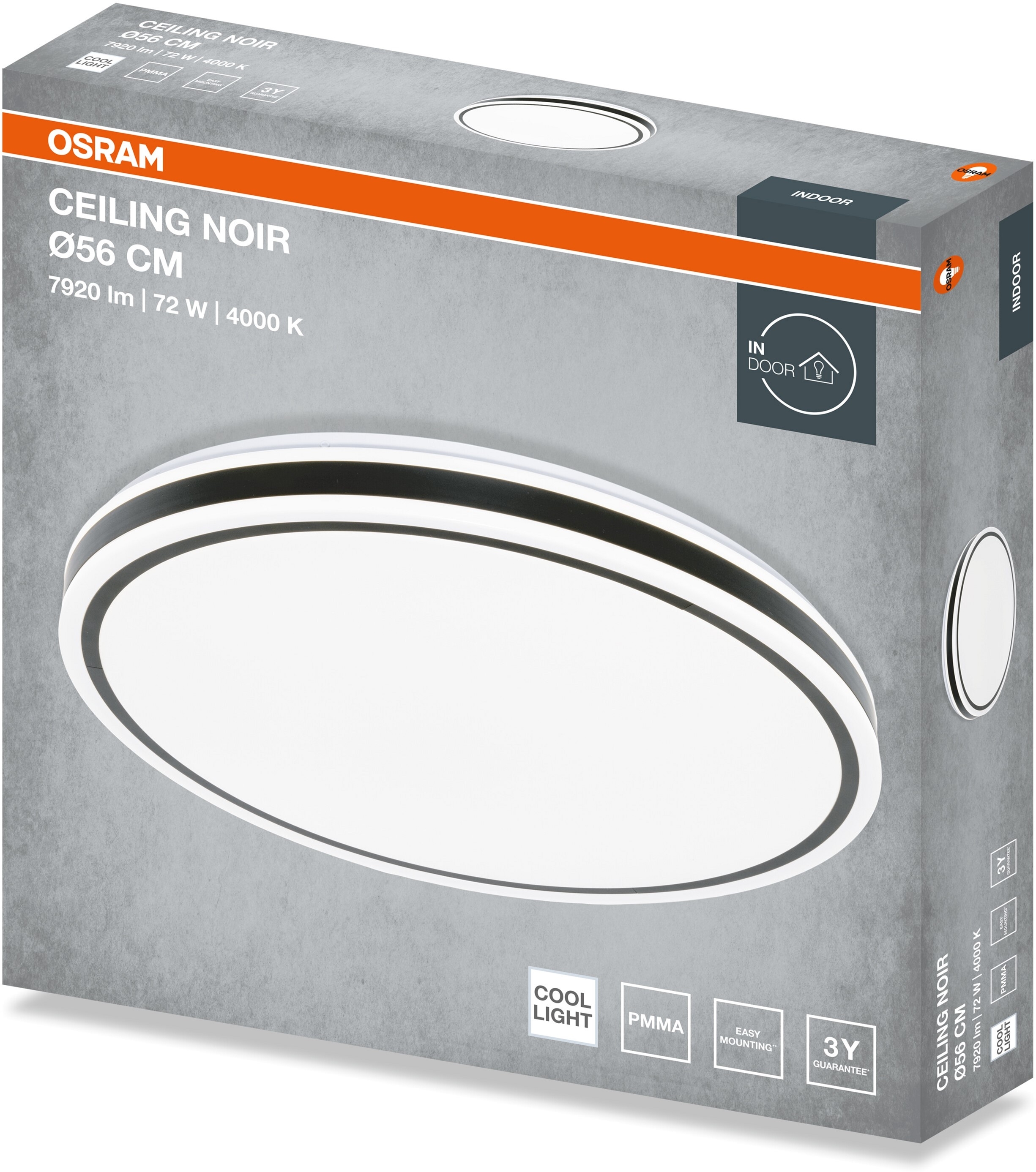 Светильник Osram Ceiling Noir 60 см, круглый, 72 Вт, 4000 К (4099854664281) фото 3
