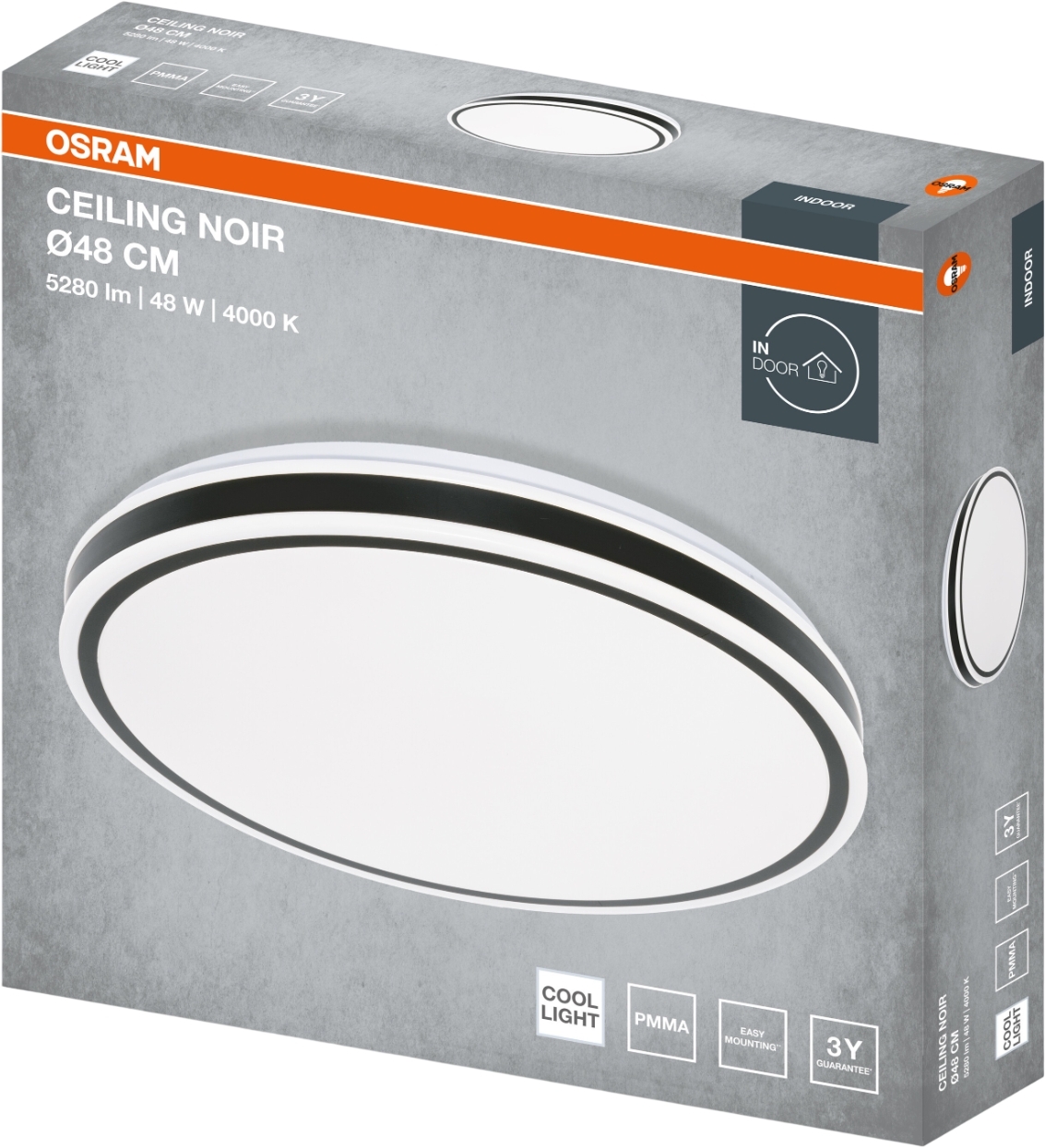 Светильник Osram Ceiling Noir 48 см, круглый, 48 Вт, 4000 К (4099854664045) фото 3
