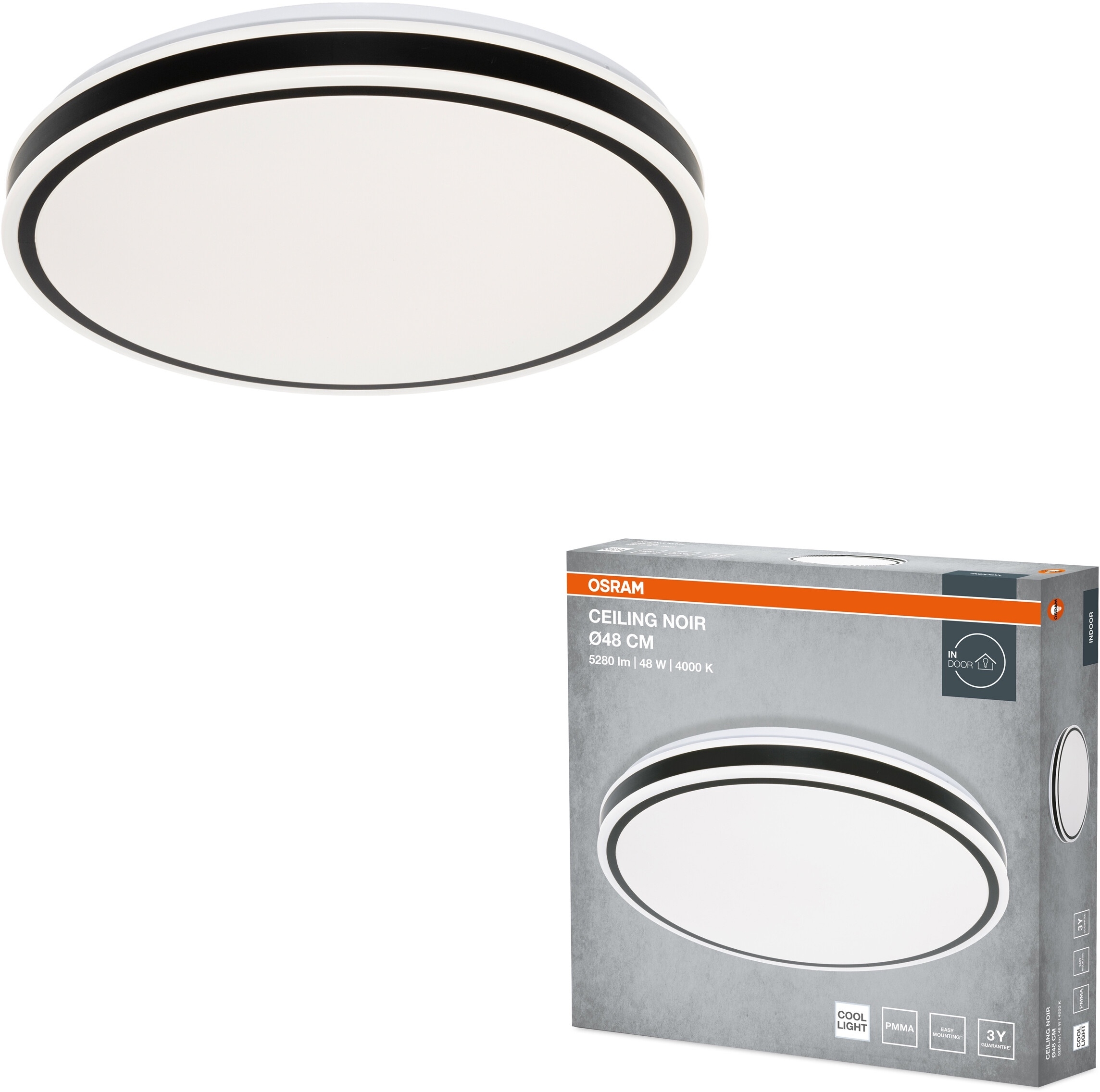 Светильник Osram Ceiling Noir 48 см, круглый, 48 Вт, 4000 К (4099854664045) фото 2