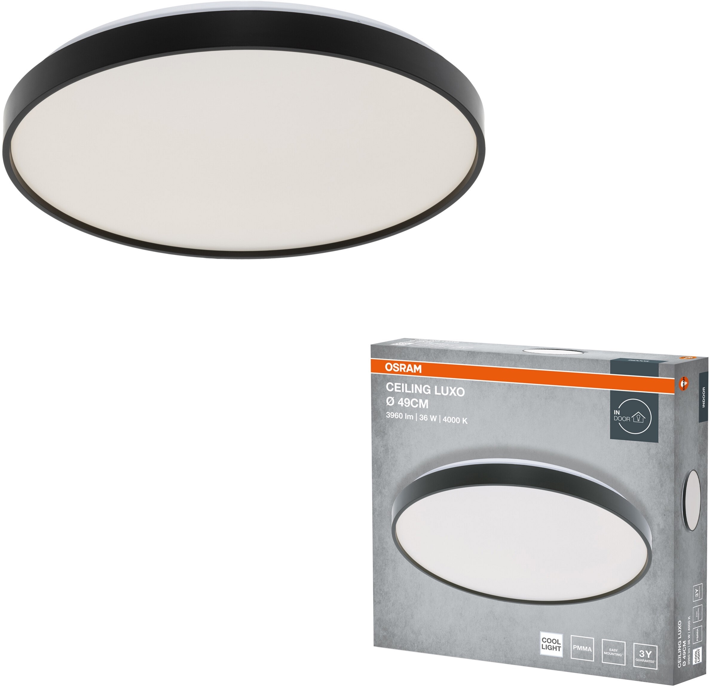 Светильник Osram Ceiling Luxo 36 Вт, 4000 К, чёрный (4099854651397) фото 3