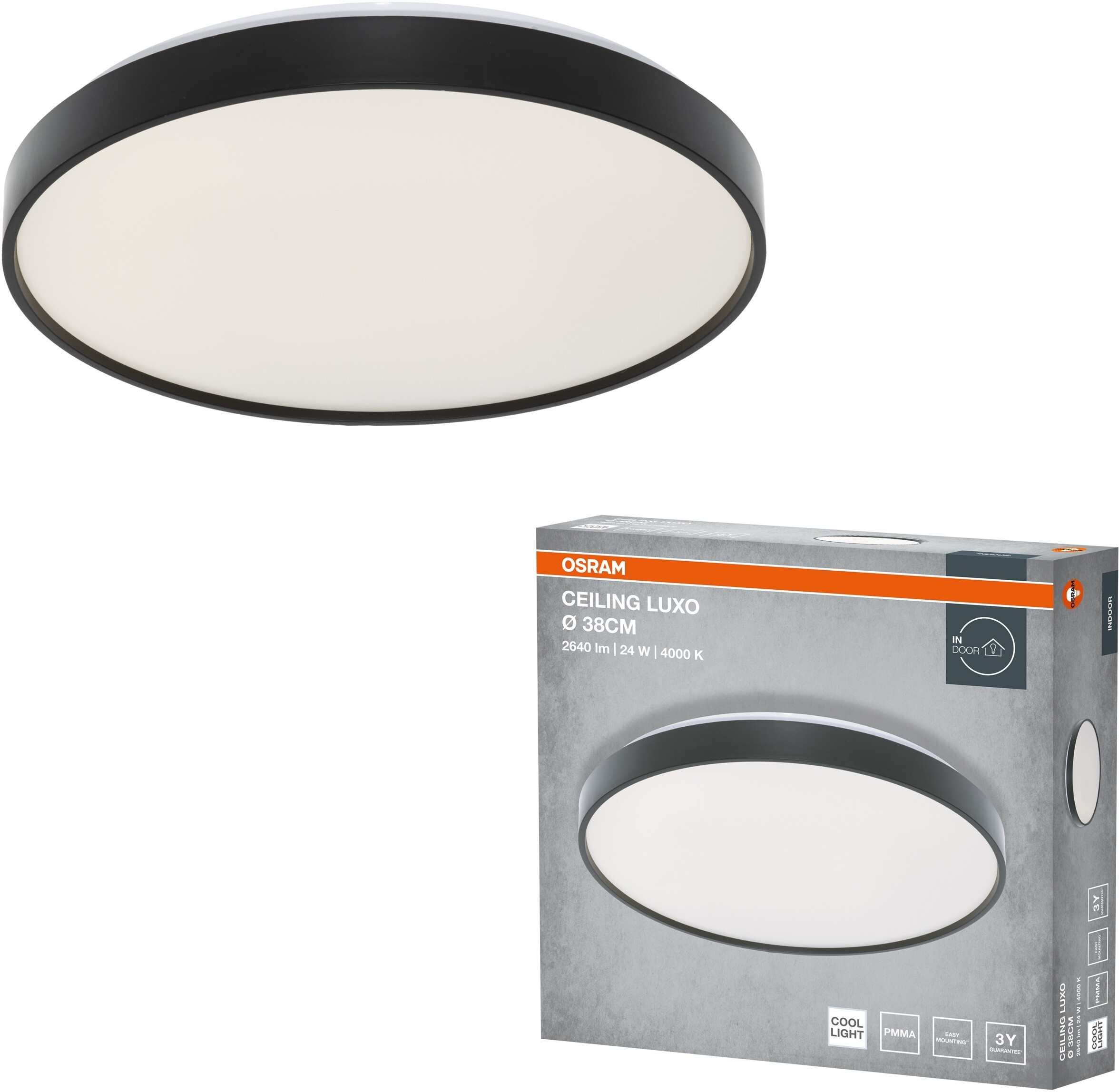 Светильник Osram Ceiling Luxo 24 Вт, 4000 К, чёрный (4099854651267) фото 3