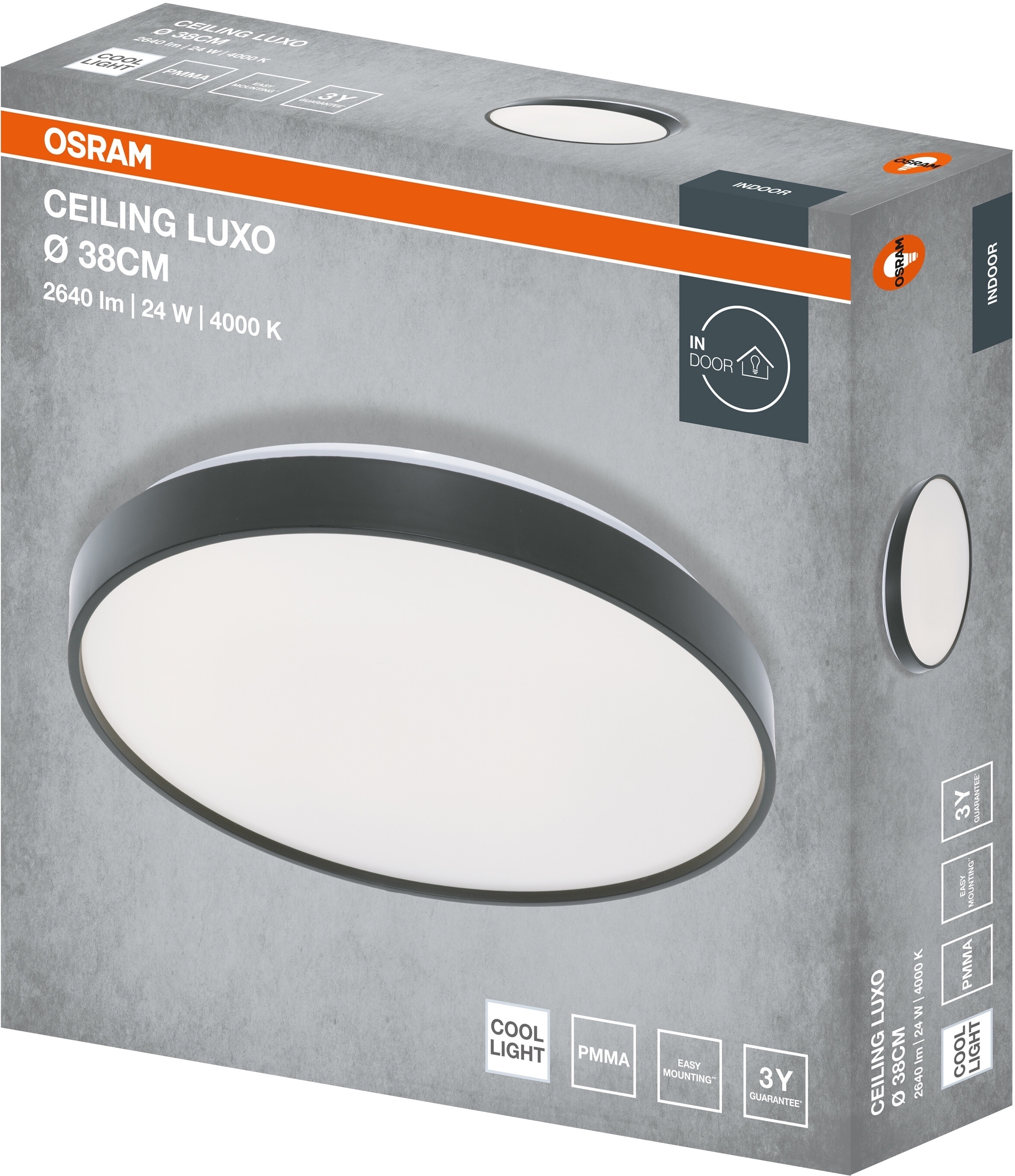 Светильник Osram Ceiling Luxo 24 Вт, 4000 К, чёрный (4099854651267) фото 4