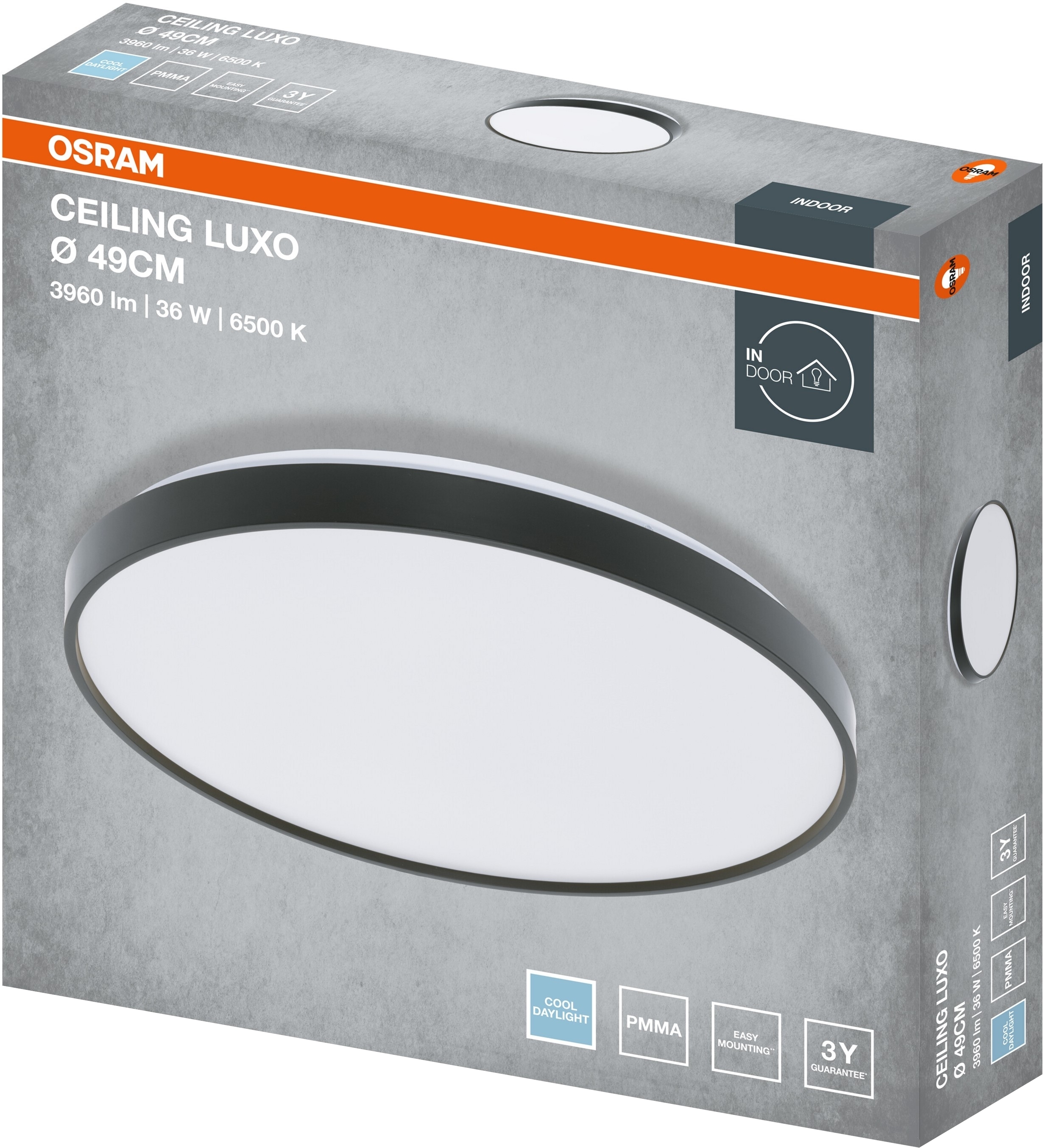 Светильник Osram Ceiling Luxo 36 Вт, 6500 К, чёрный (4099854651533) фото 4