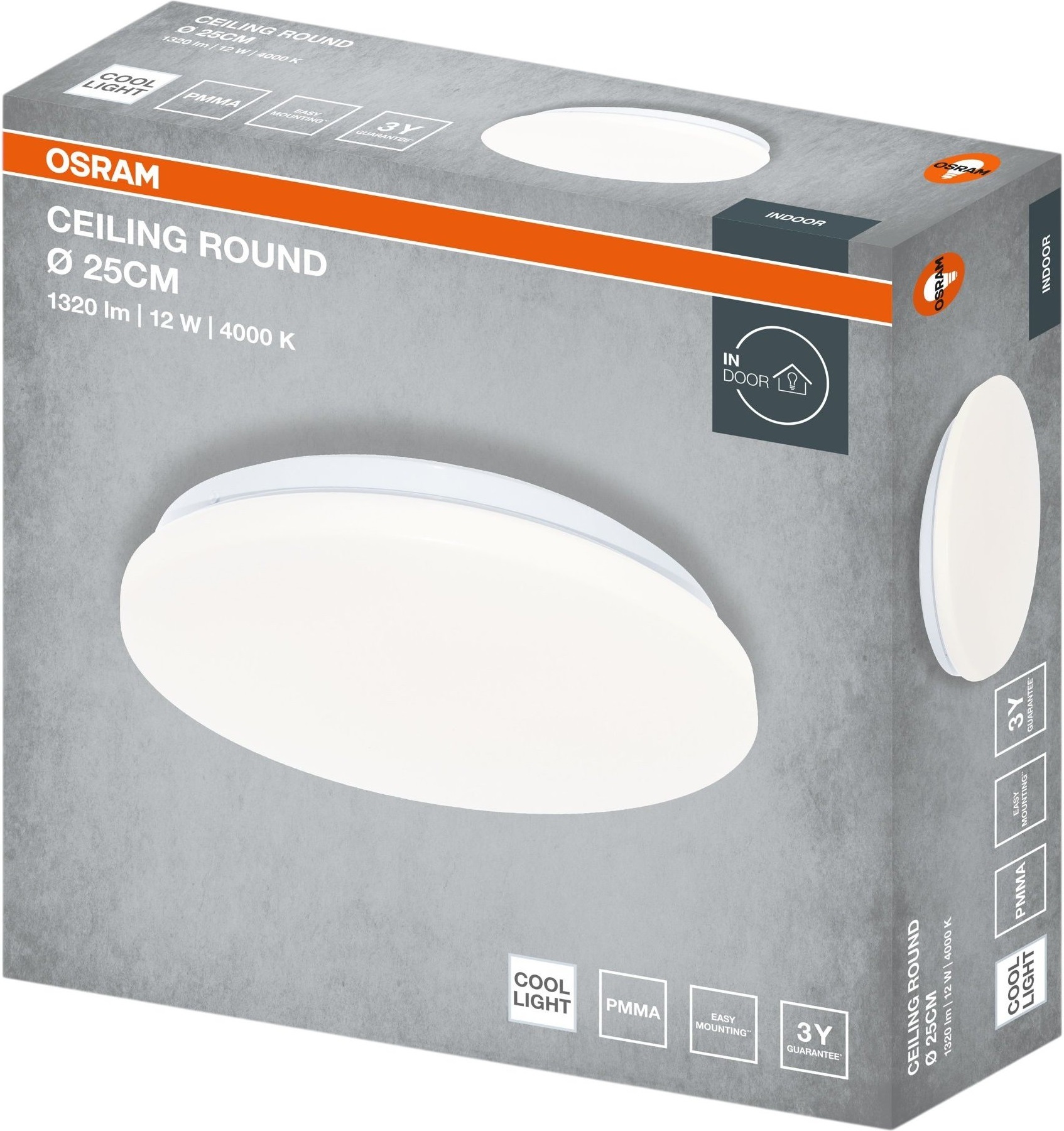 Світильник накладний Osram Ceiling Round 12 Вт, 4000 К, 1320 Лм (4099854647154)фото