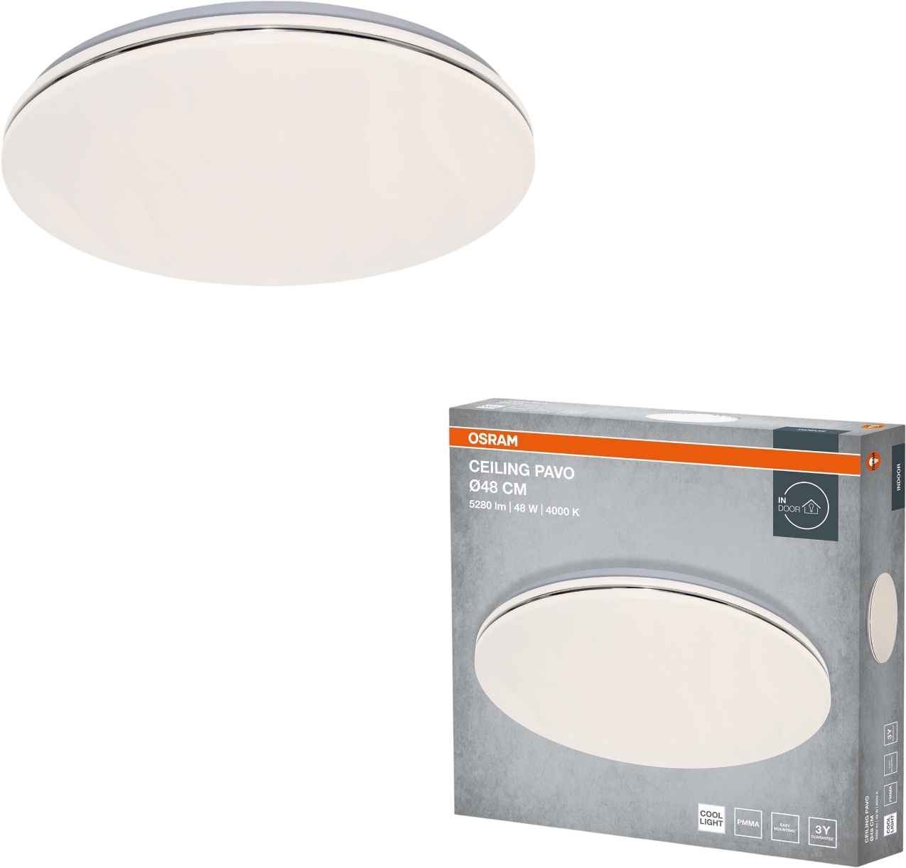 Светильник Osram Ceiling Pavo 48 см, круглый, 48 Вт, 4000 К (4099854664502) фото 2