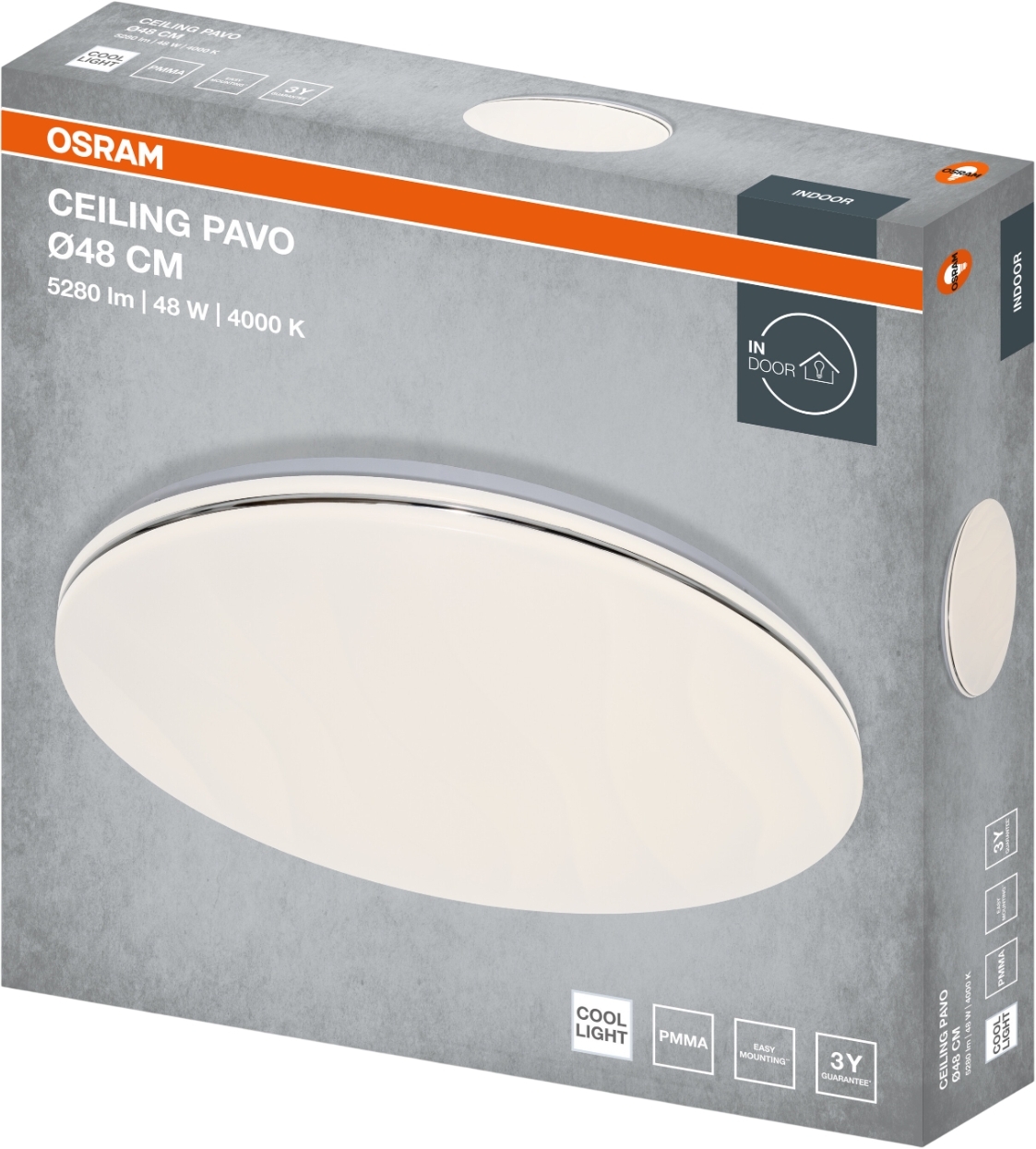 Светильник Osram Ceiling Pavo 48 см, круглый, 48 Вт, 4000 К (4099854664502) фото 3
