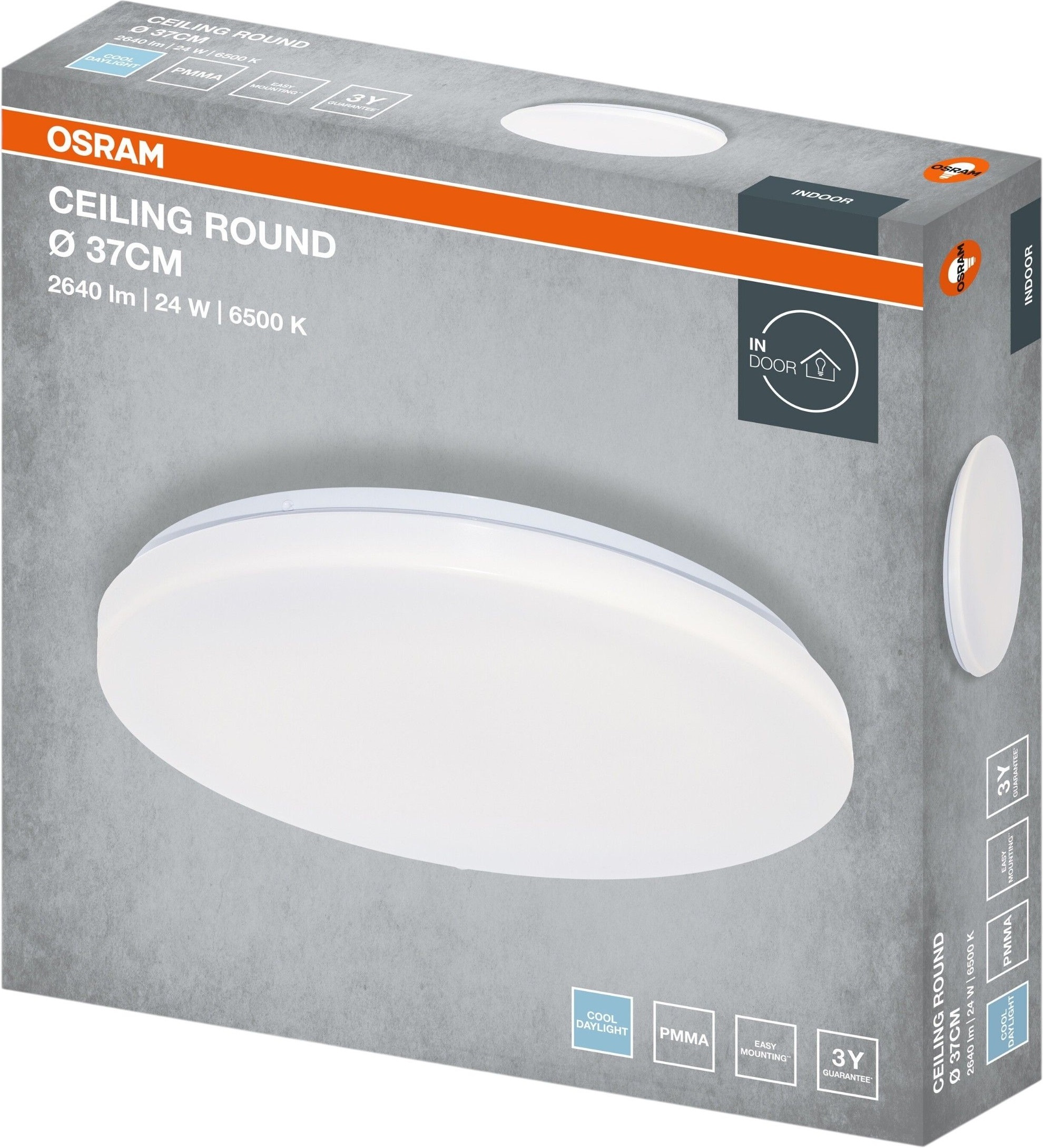 Светильник накладной Osram Ceiling Round 24 Вт, 6500 К, 2640 Лм (4099854647765) фото 