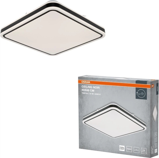Светильник Osram Ceiling Noir 48x48 см, квадратный, 72 Вт 4000 К (4099854664441) фото 