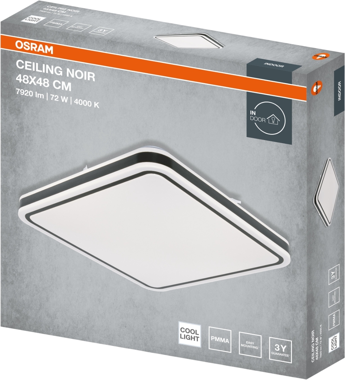 Светильник Osram Ceiling Noir 48x48 см, квадратный, 72 Вт 4000 К (4099854664441) фото 