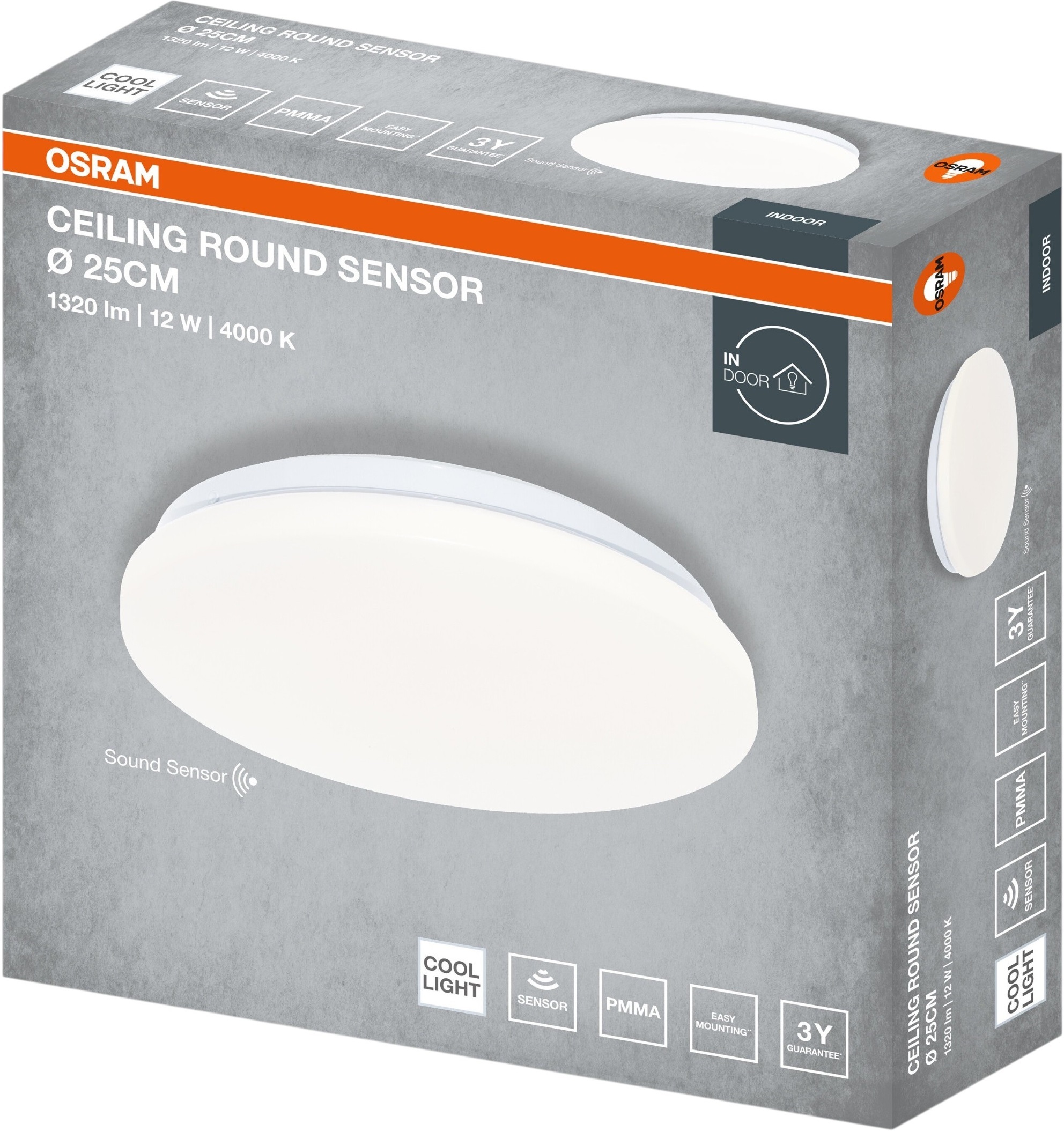 Светильник накладной с датчиком, Osram Ceiling Round 12 Вт, 4000 К, 1320 Лм (4099854647215) фото 4
