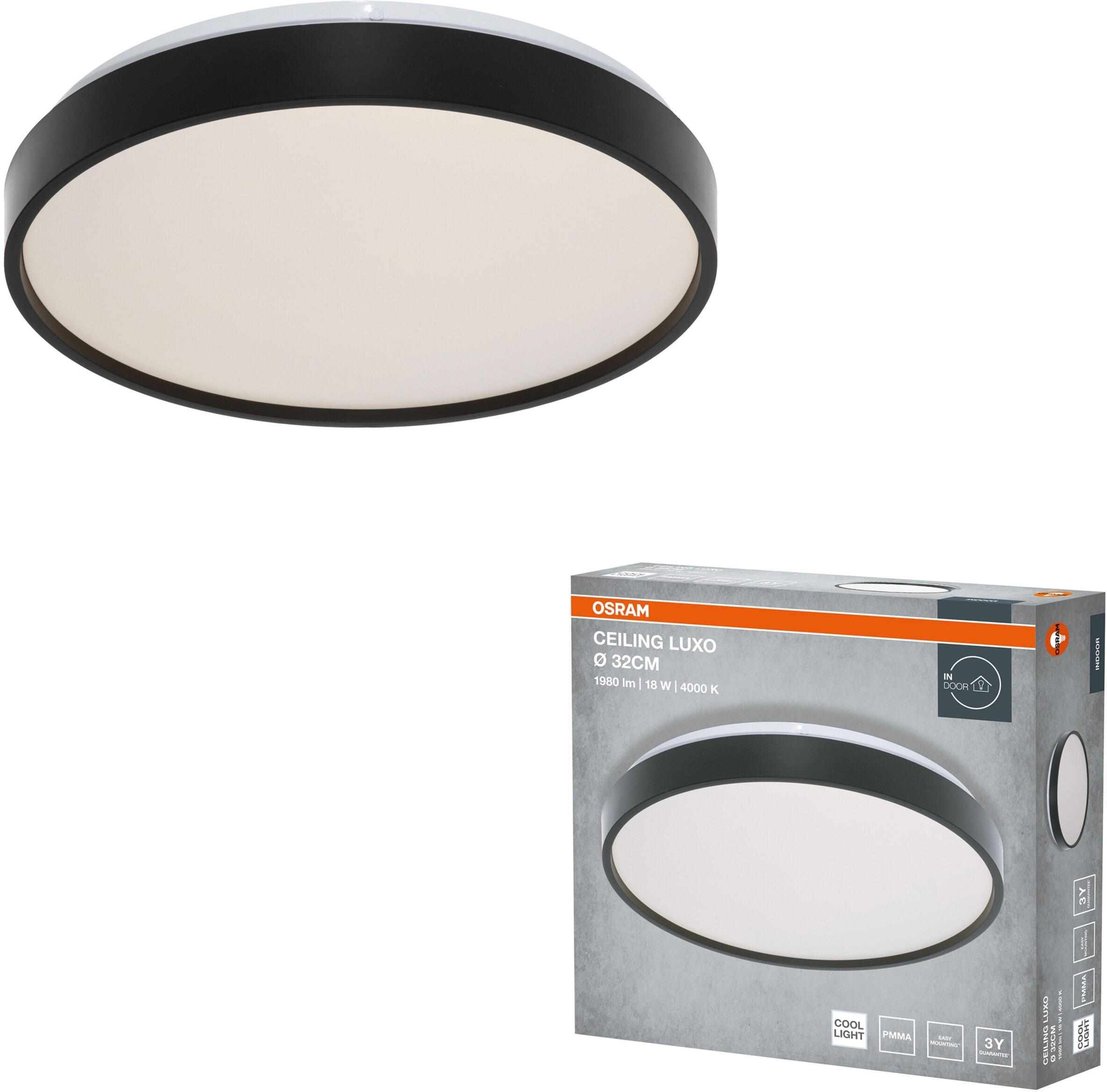 Светильник Osram Ceiling Luxo 18 Вт, 4000 К, чёрный (4099854650789) фото 3