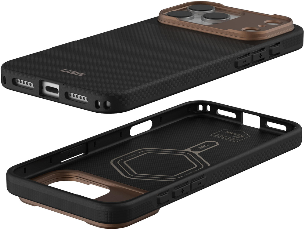 Чехол UAG для iPhone 17 Pro Max, Fibr Armr Magsafe, Kevlar Graphite/Bronze (114554113985) фото 