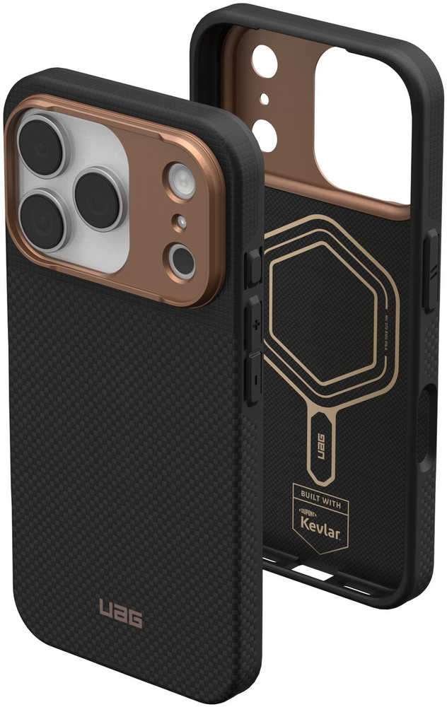 Чохол UAG для iPhone 17 Pro, Fibr Armr Magsafe, Kevlar Graphite/Bronze (114555113985)фото