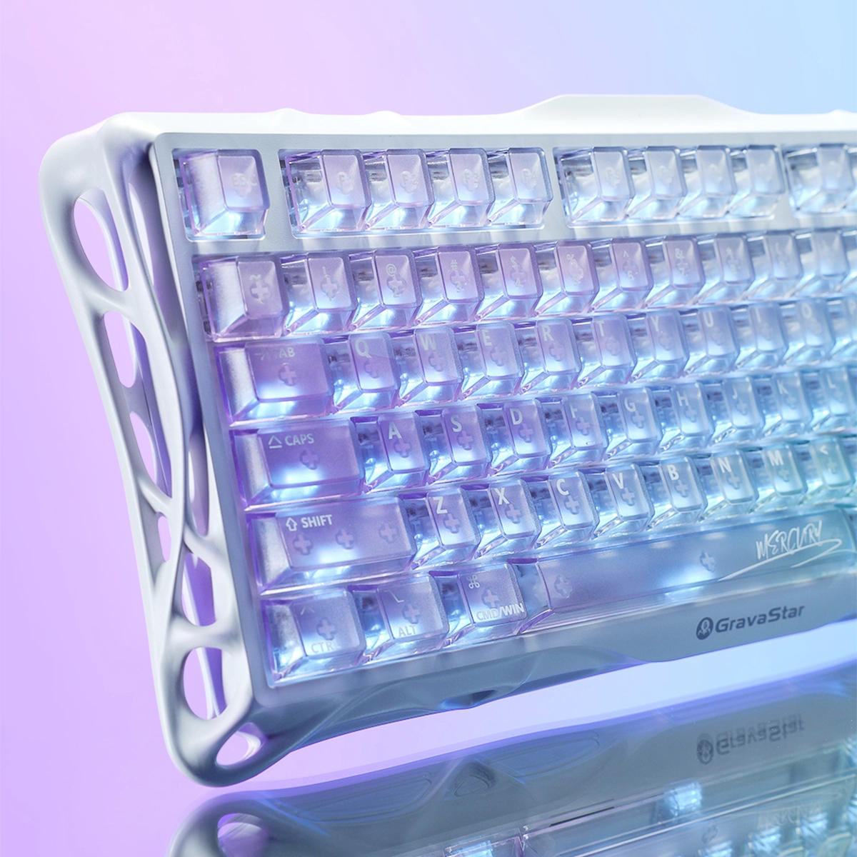 Клавиатура GravaStar Mercury K1 Lite 80keys Crystal Aurora (GSK1LITE_XTAL_AUROA) фото 9