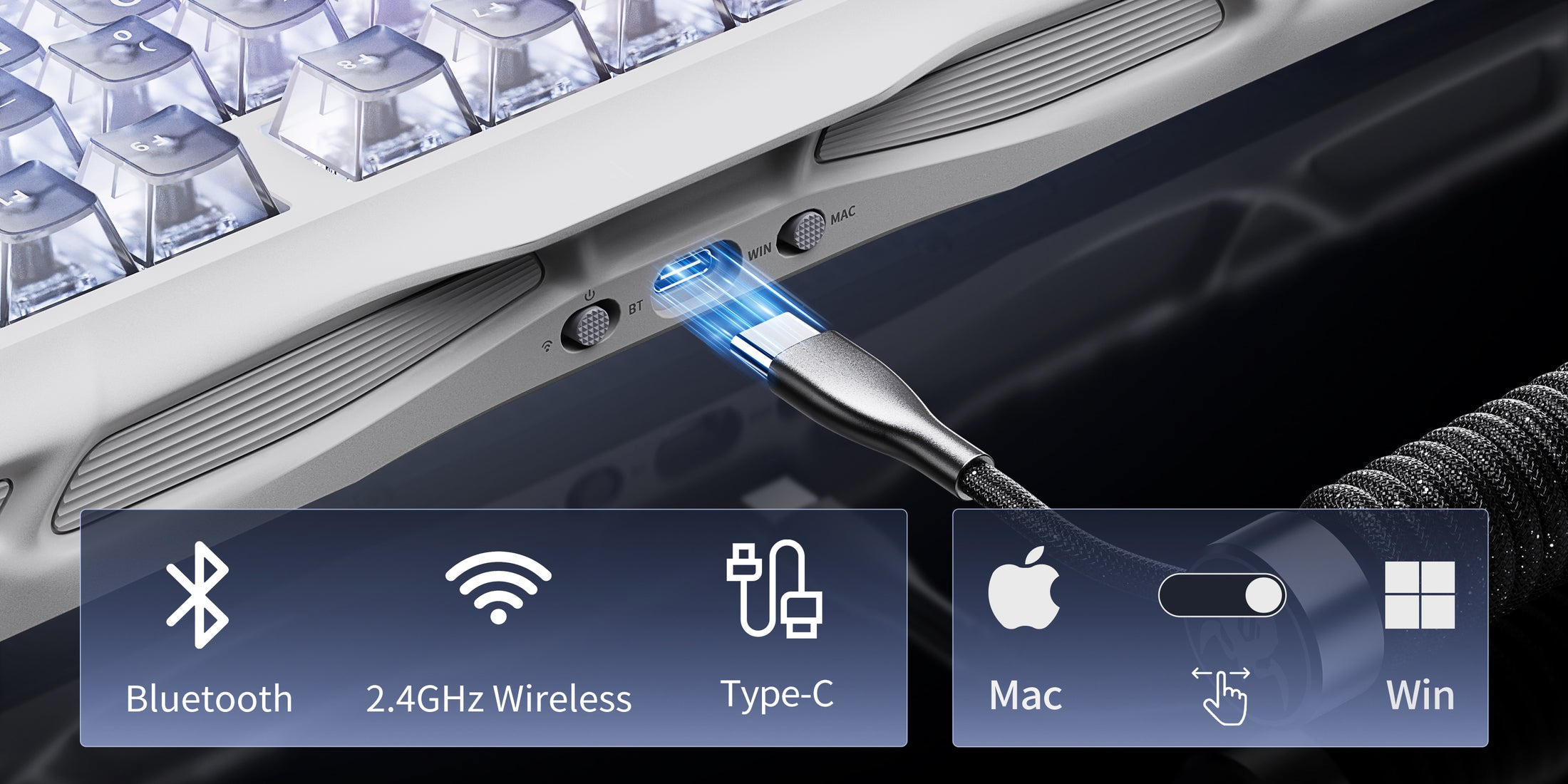 Клавиатура GravaStar Mercury K1 Lite 80keys Crystal Aurora (GSK1LITE_XTAL_AUROA) фото 11