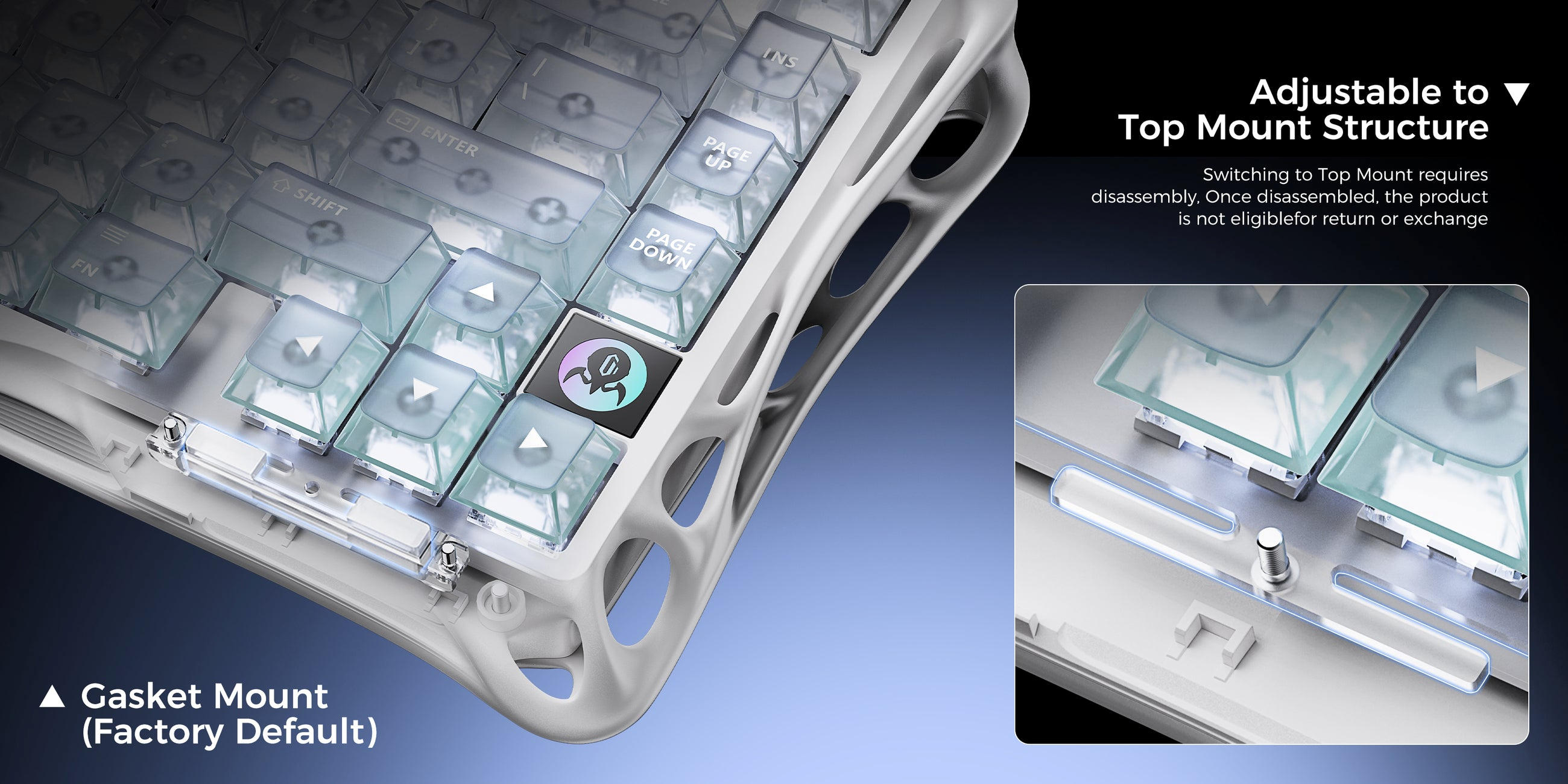 Клавиатура GravaStar Mercury K1 Lite 80keys Crystal Aurora (GSK1LITE_XTAL_AUROA) фото 16