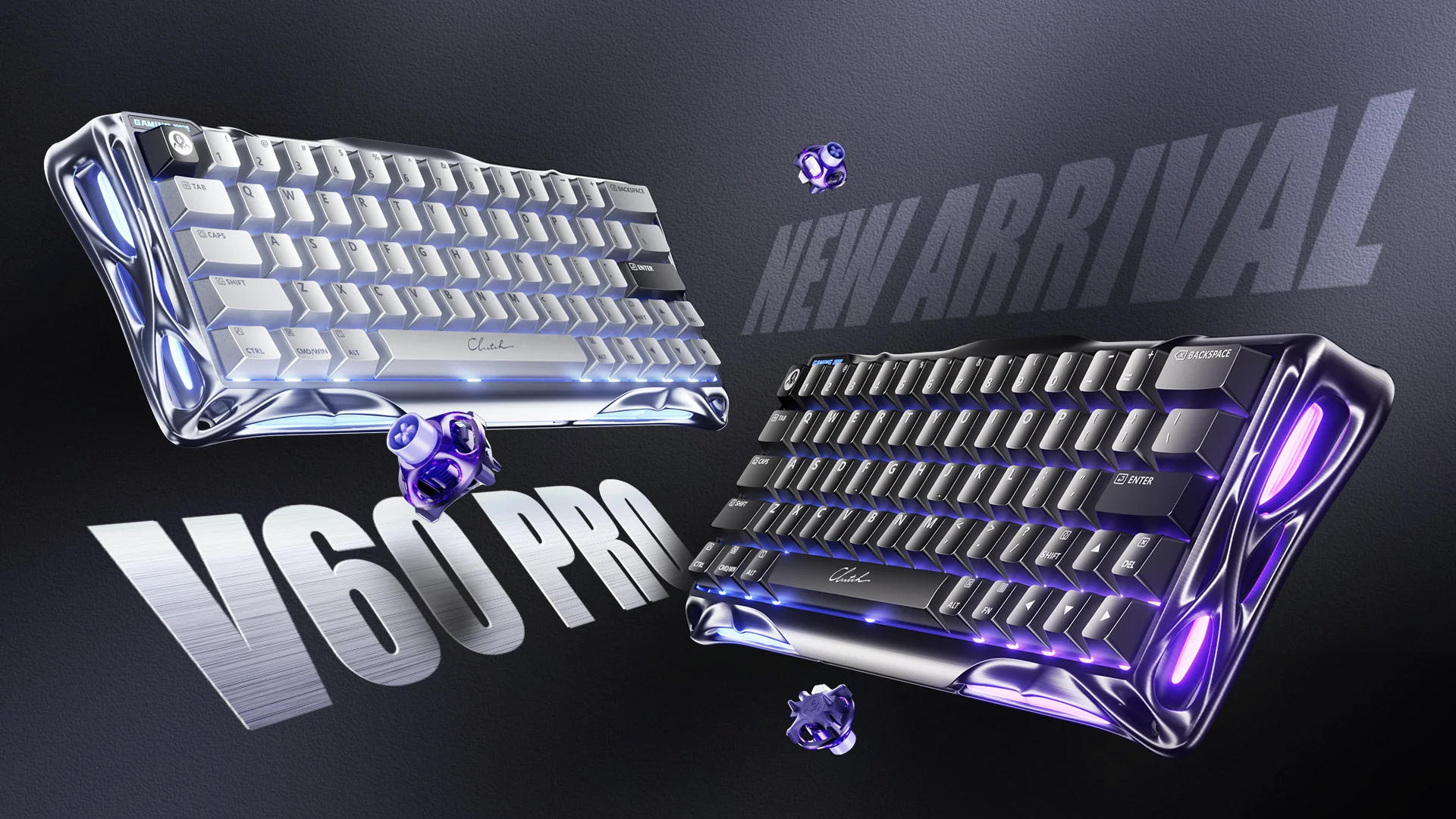 Клавиатура GravaStar Mercury V60 Pro 60keys GunMetal (GSV60PRO_XTAL_BLK) фото 3