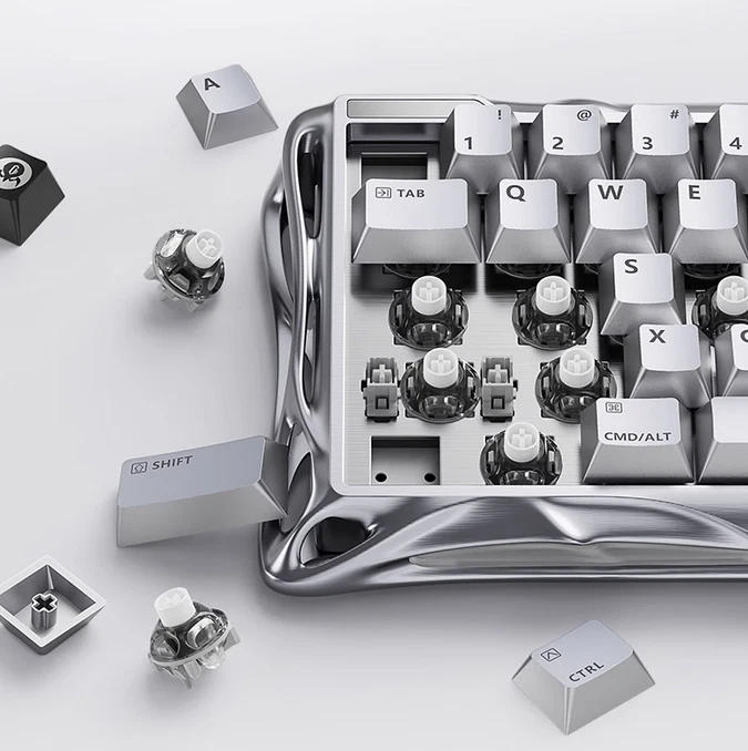 Клавиатура GravaStar Mercury V60 Pro 60keys Chrome Silver (GSV60PRO_XTAL_SLV) фото 5