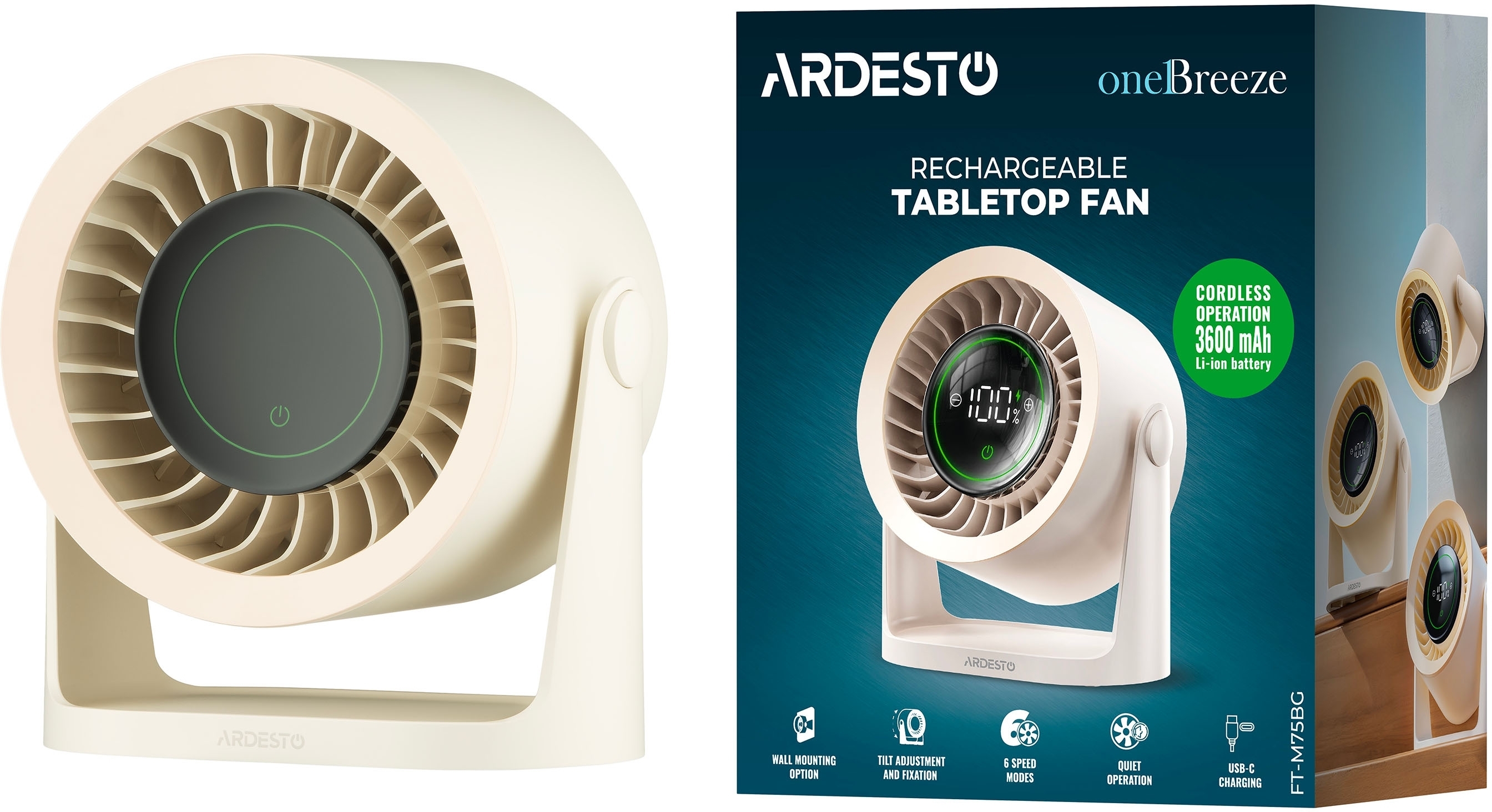 Вентилятор ARDESTO OneBreeze FT-M75BG фото 12