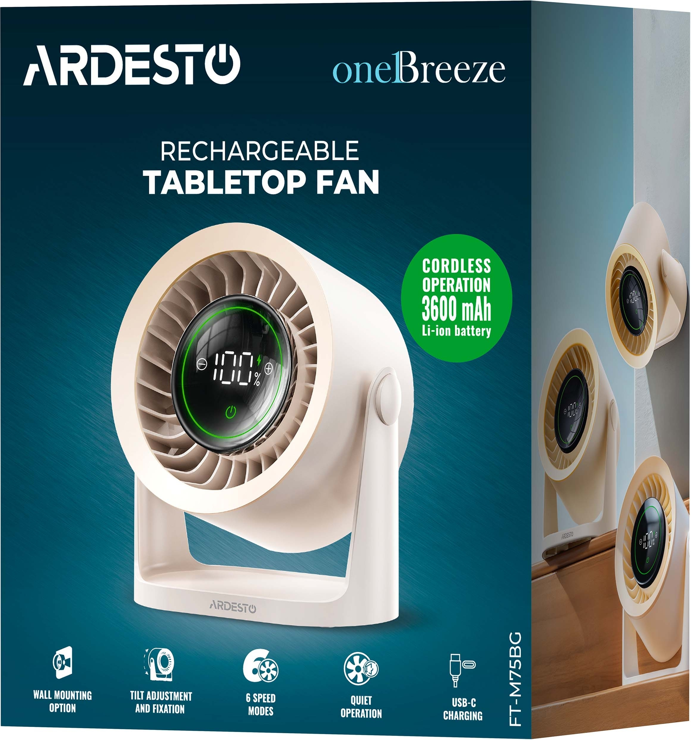 Вентилятор ARDESTO OneBreeze FT-M75BG фото 13