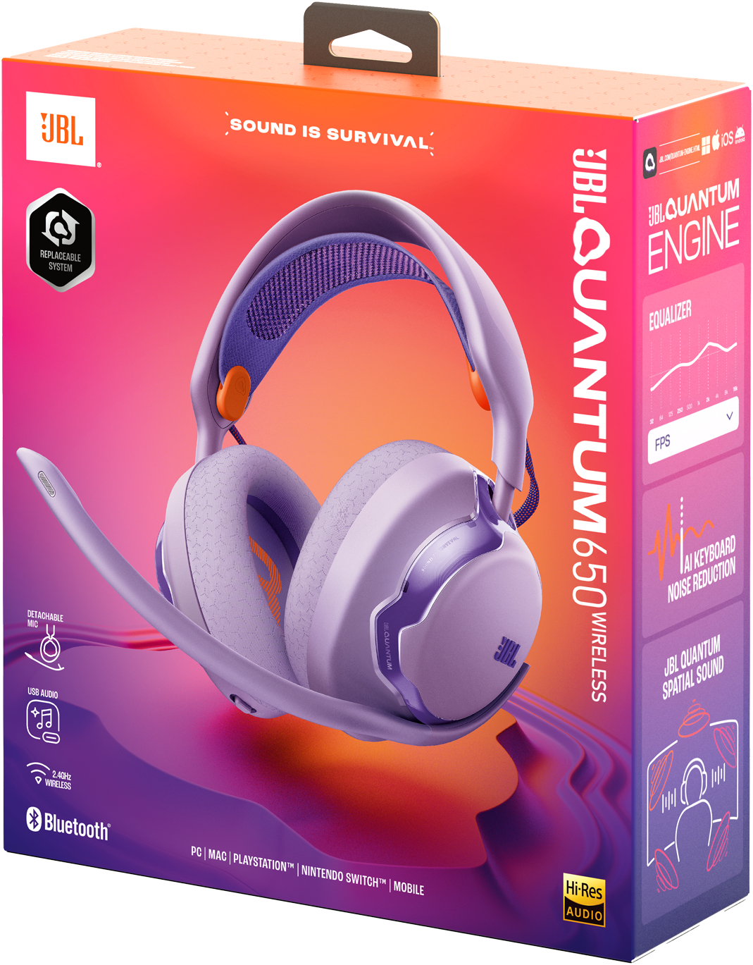 Игровая гарнитура JBL Quantum 650 Purple (JBLQTUM650PUR) фото 10