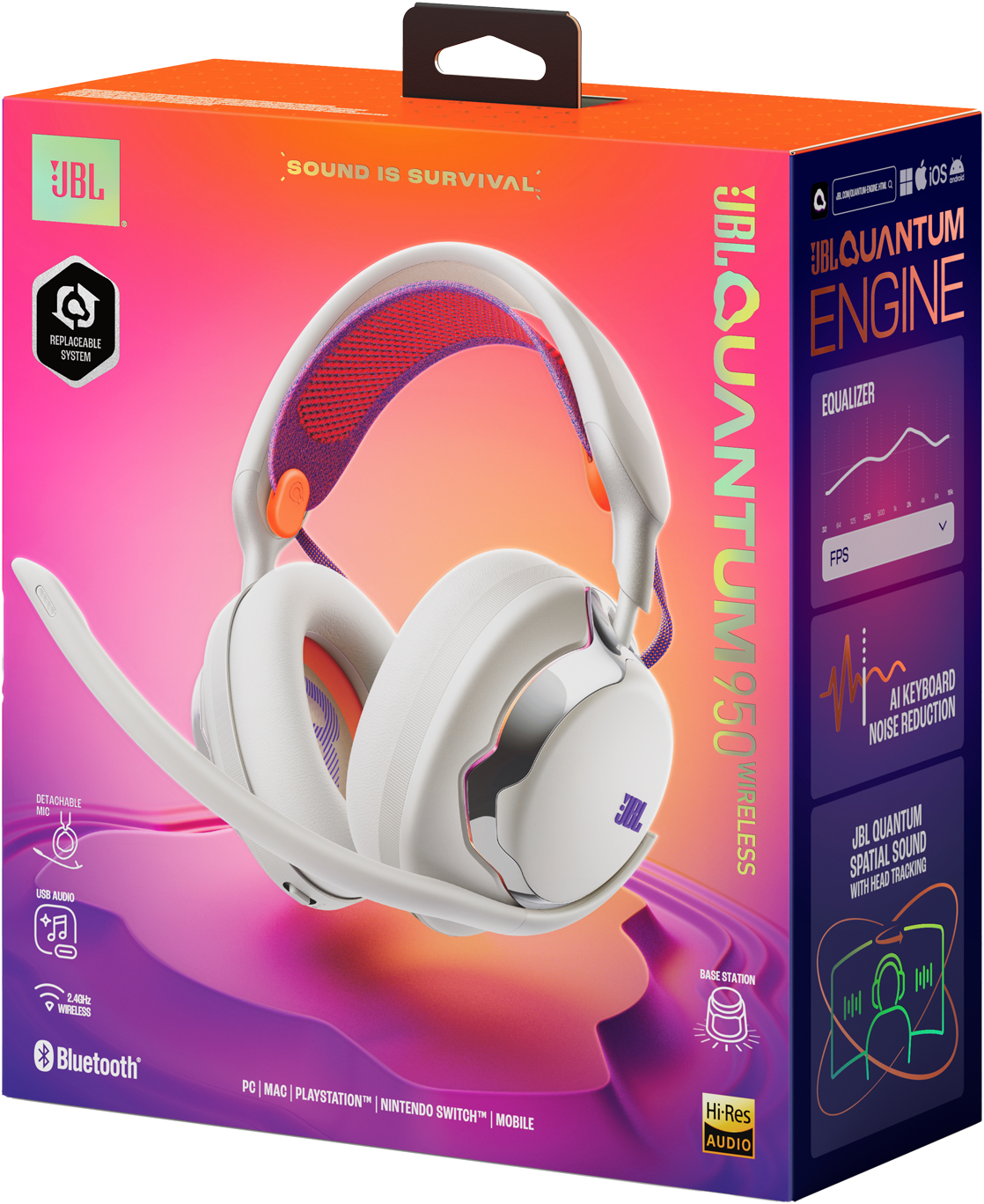 Игровая гарнитура JBL Quantum 950 White (JBLQTUM950WHT) фото 12